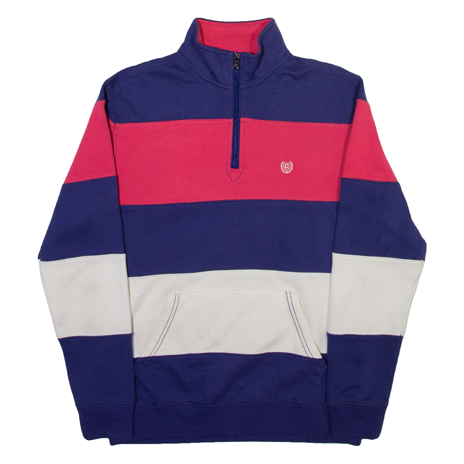 CHAPS Striped Womens Sweatshirt Purple 1/4 Zip S Refurbished - N/A refurbished available on Cerqular