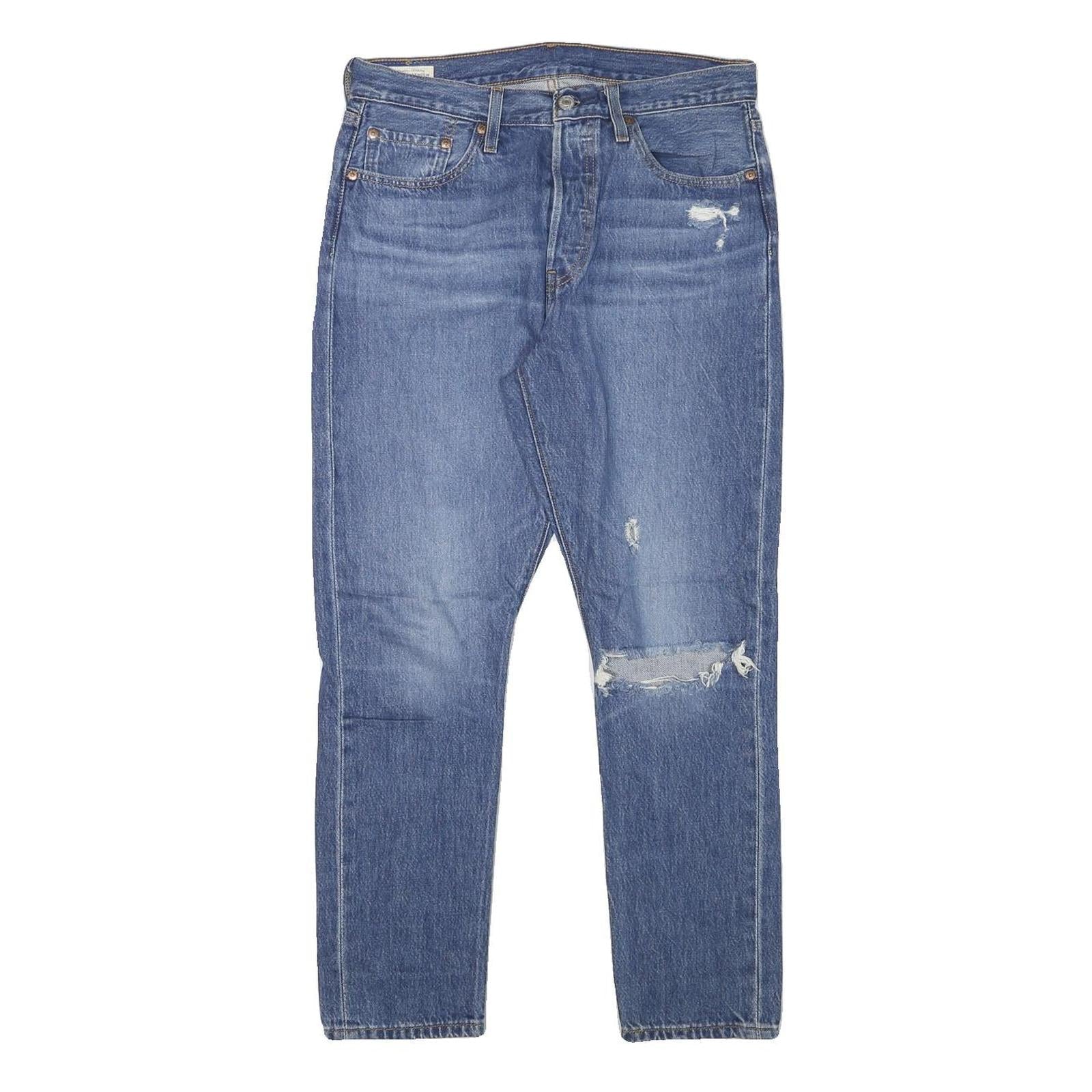 LEVI'S 501S Womens Jeans Blue Slim Skinny Denim W30 L28 Distressed Refurbished - N/A refurbished available on Cerqular