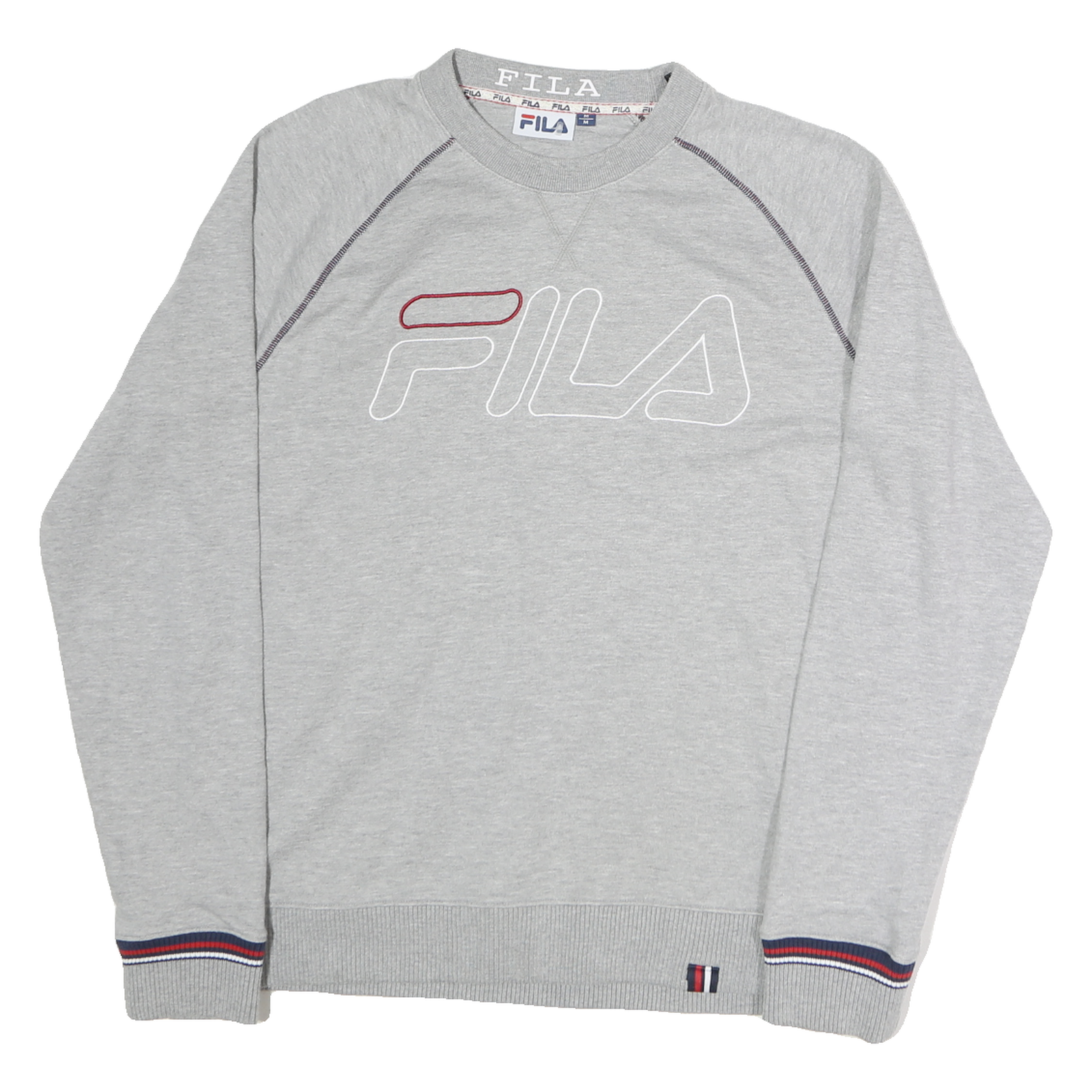 FILA Mens Grey Crew Neck M Cotton Sweatshirt Branded Casual Lightweight Refurbished - N/A refurbished available on Cerqular