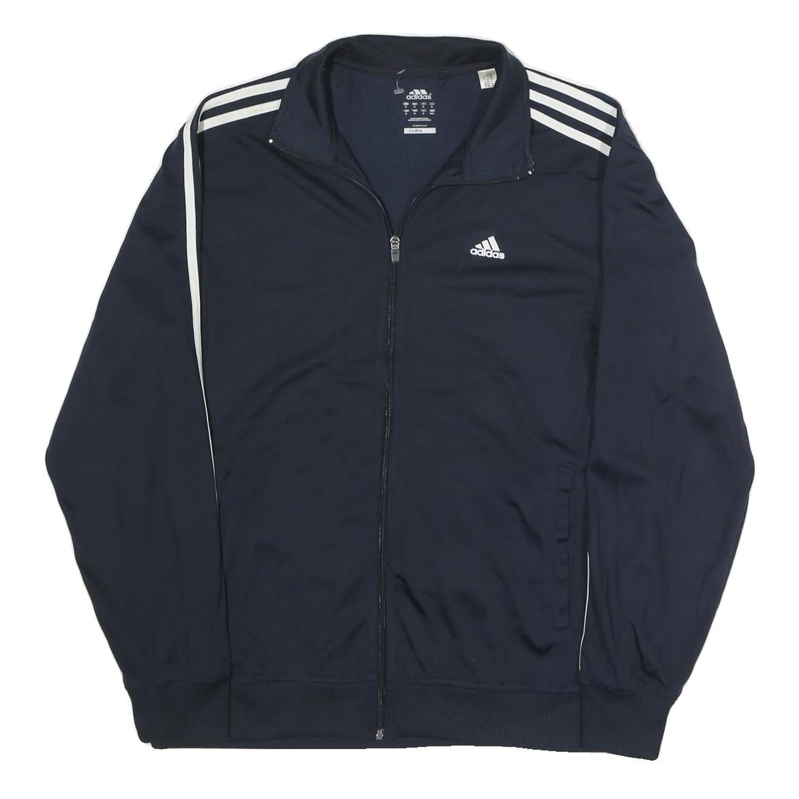 ADIDAS Mens Navy Blue Track Jacket M Polyester Blend Zip Casual Sportswear Refurbished - N/A refurbished available on Cerqular