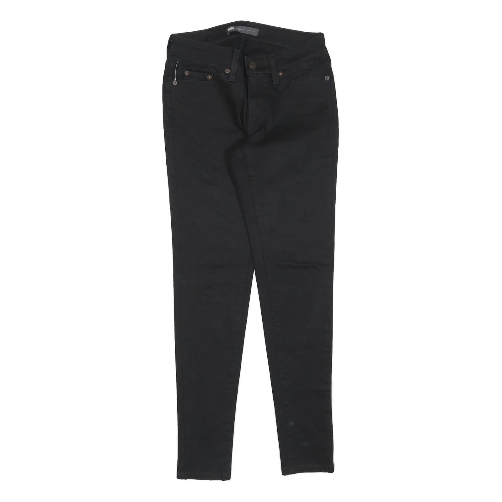 LEVI'S Womens Black Slim Skinny Denim Dark W27 L29 Stretch Cotton Blend Jeans Refurbished - N/A refurbished available on Cerqular