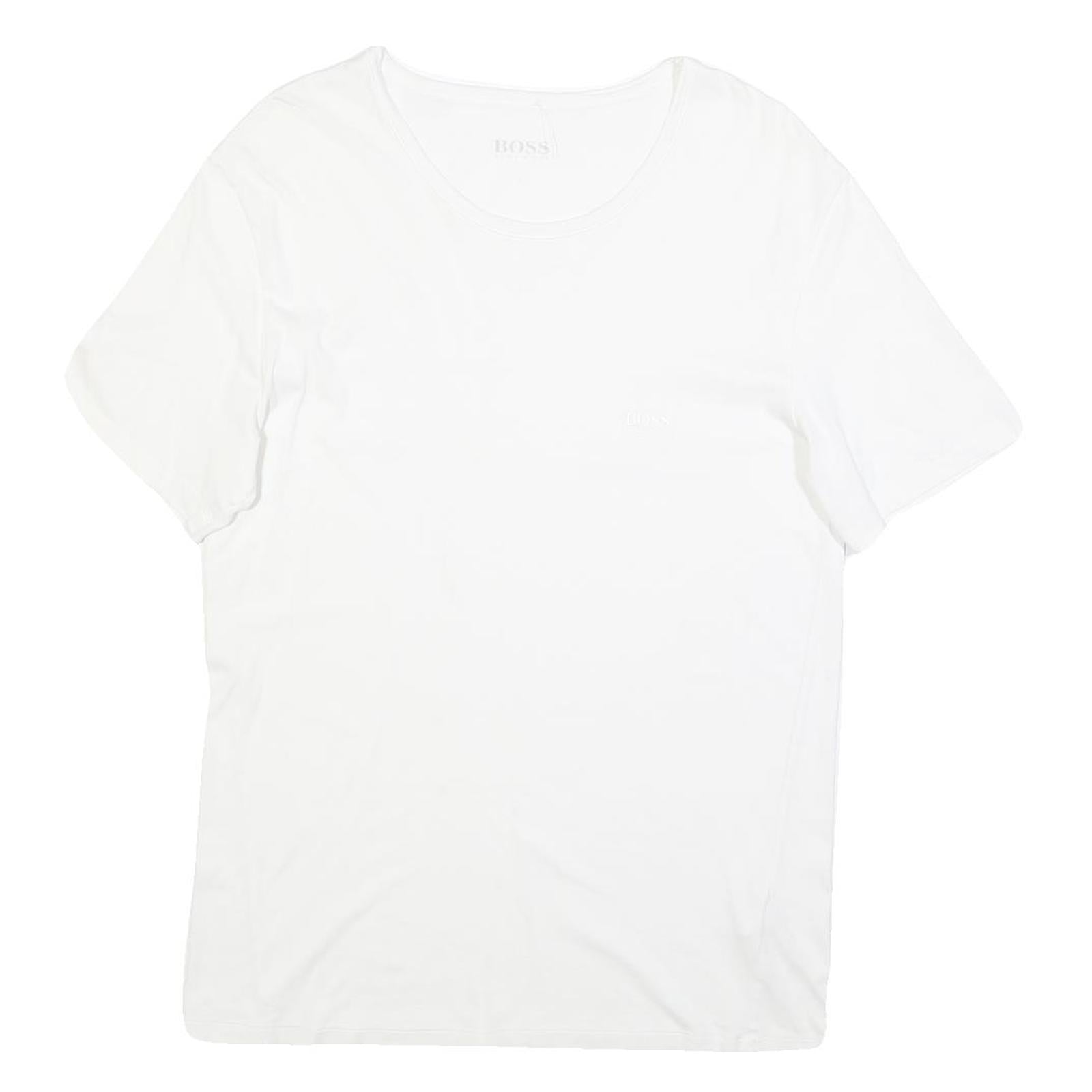 HUGO BOSS Womens White Modern T-Shirt L Short Sleeve Crew Neck Plain Cotton Refurbished - N/A refurbished available on Cerqular
