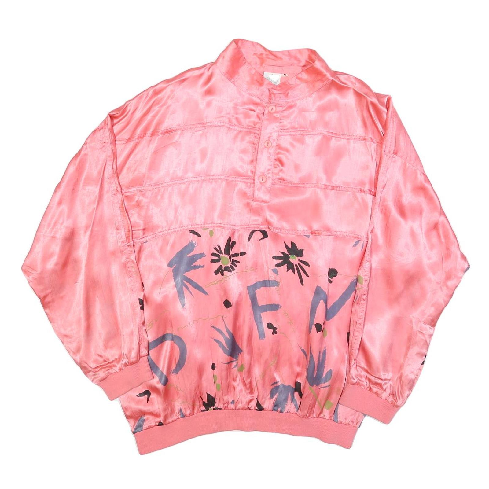 DOUBLE DUTY Womens Pink Printed Long Sleeve Button Neck Top XL Relaxed Fit Refurbished - N/A refurbished available on Cerqular