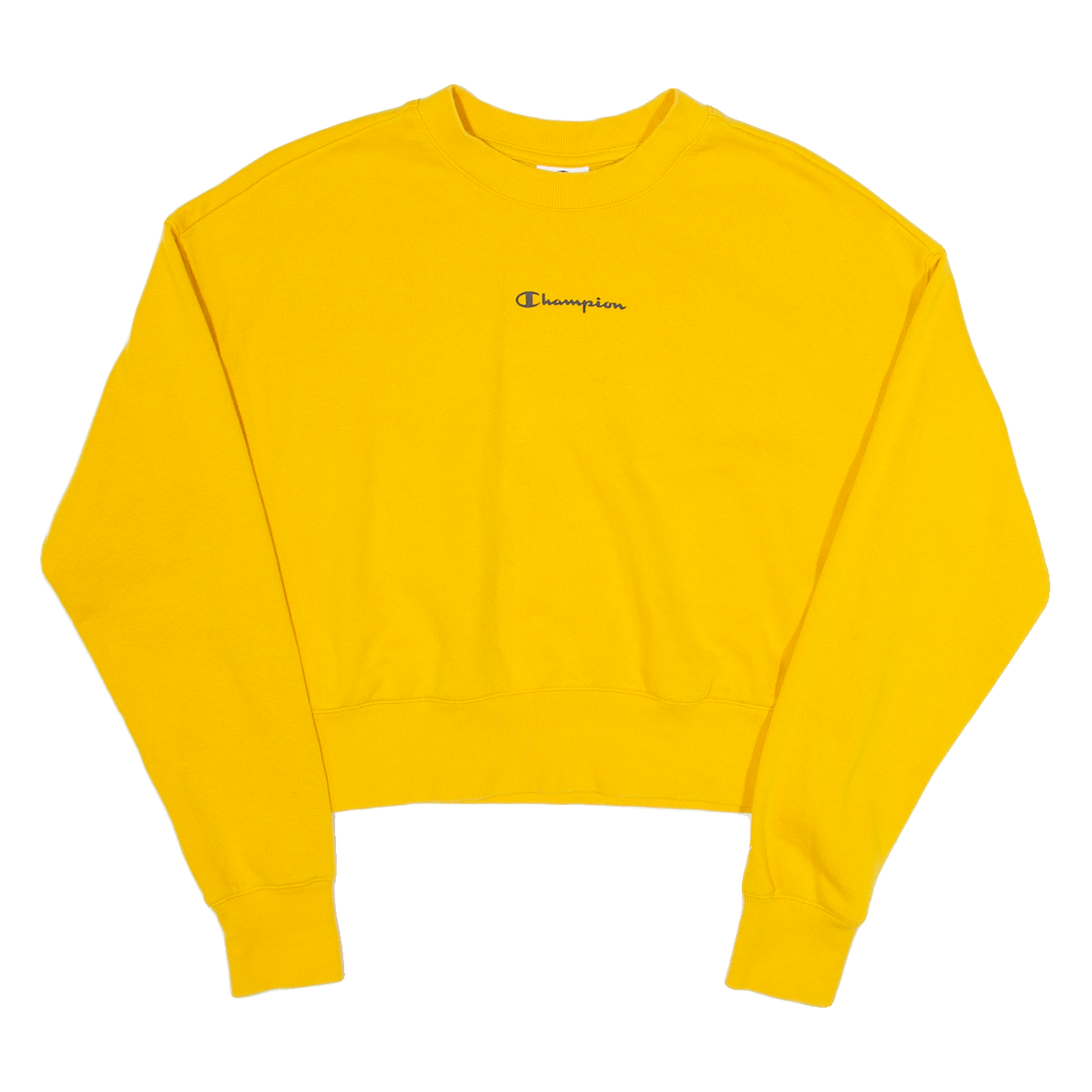 CHAMPION Cropped Womens Sweatshirt Yellow XS Refurbished - N/A refurbished available on Cerqular