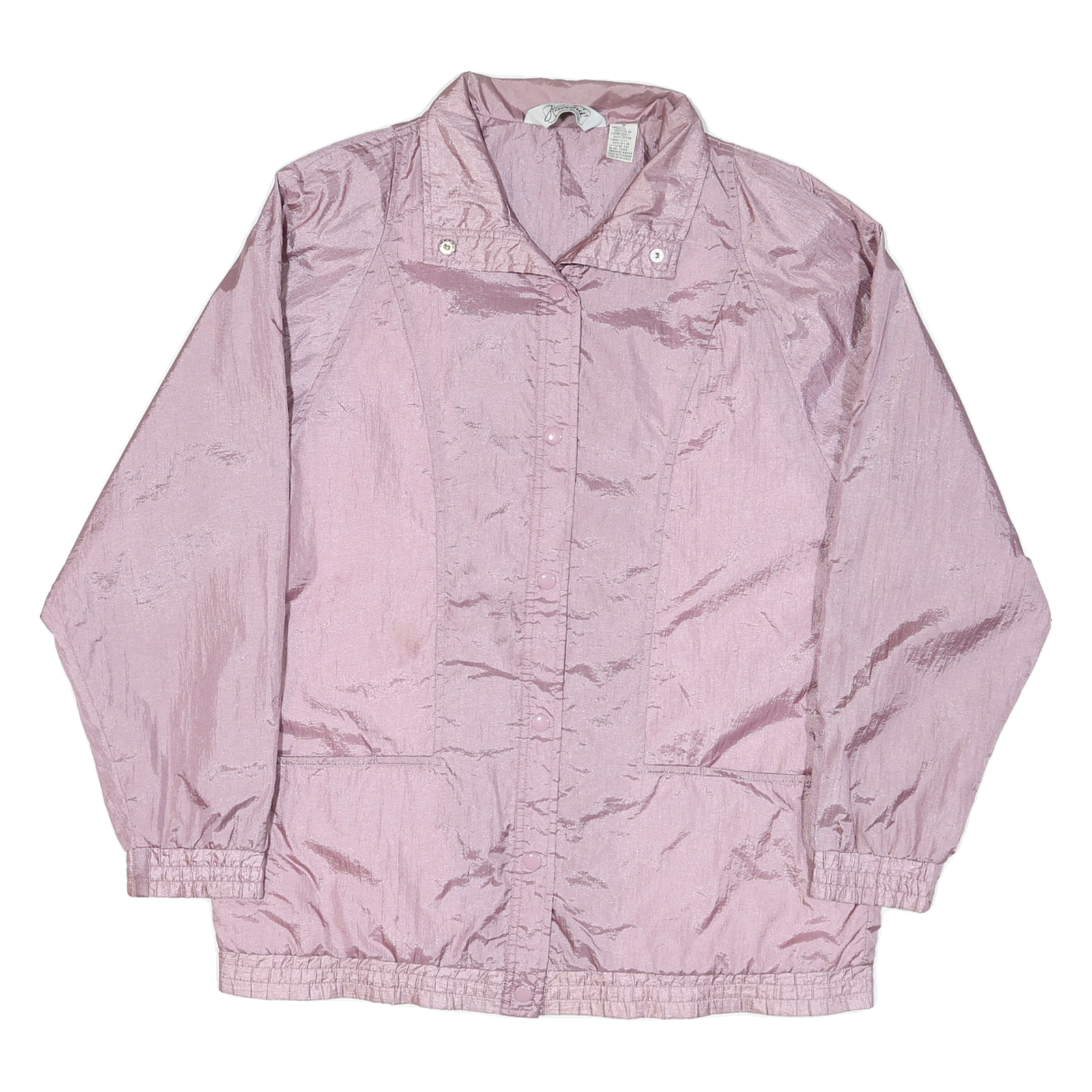HALLAND Womens Pink Nylon Jacket M Zip Plain Lightweight Casual Outerwear Refurbished - N/A refurbished available on Cerqular