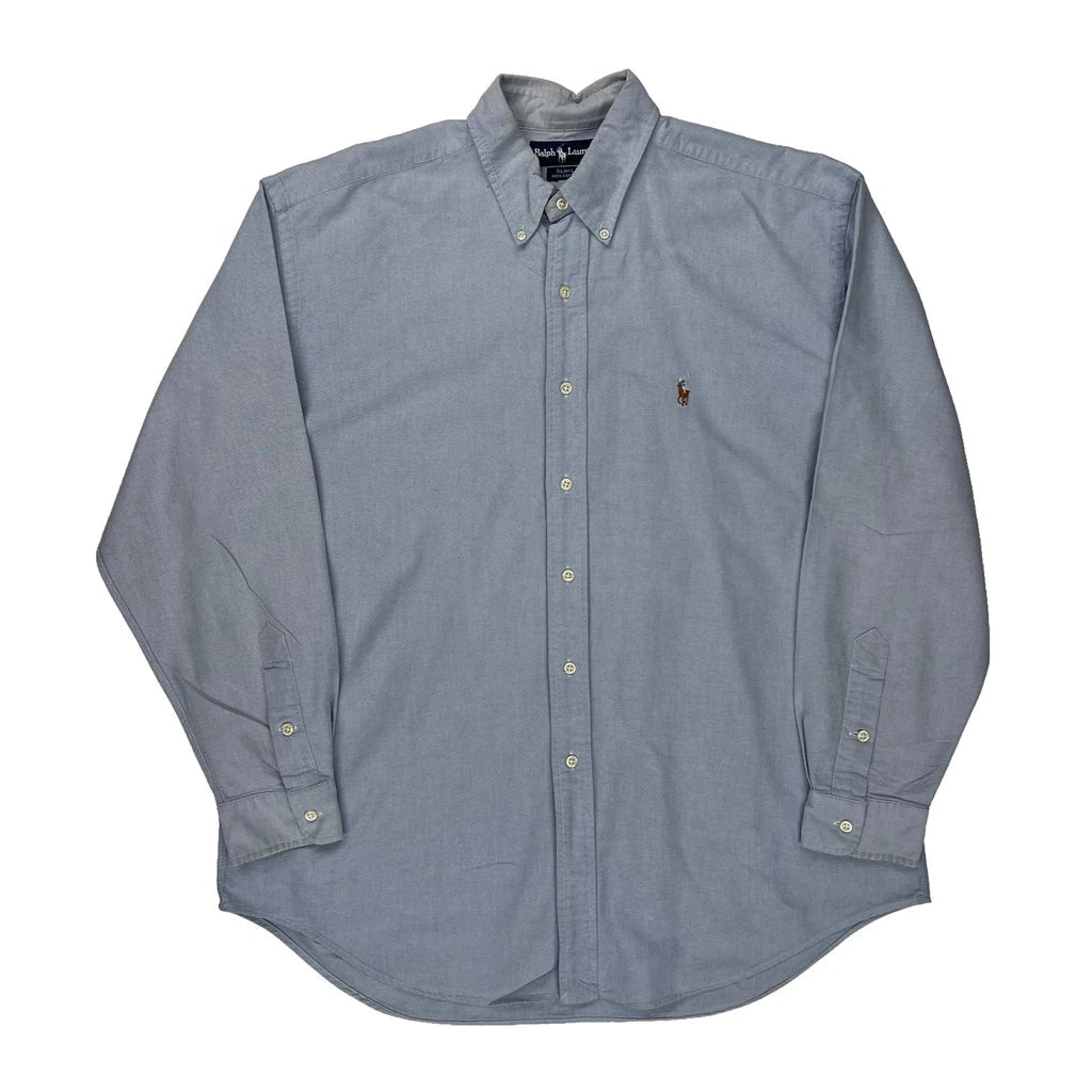 Ralph Lauren Shirt - Large Blue Cotton Refurbished - Thrifted (note: this is a term often used to describe second- refurbished available on Cerqular