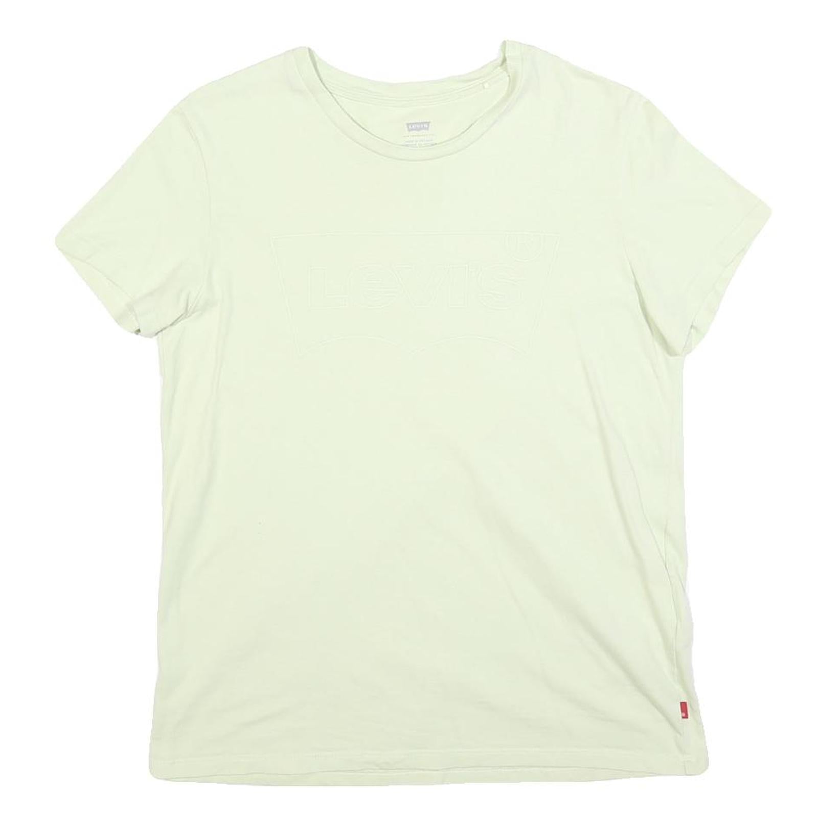LEVI'S Womens White Crew Neck Short Sleeve T-Shirt M Cotton Blend Logo Print Refurbished - N/A refurbished available on Cerqular