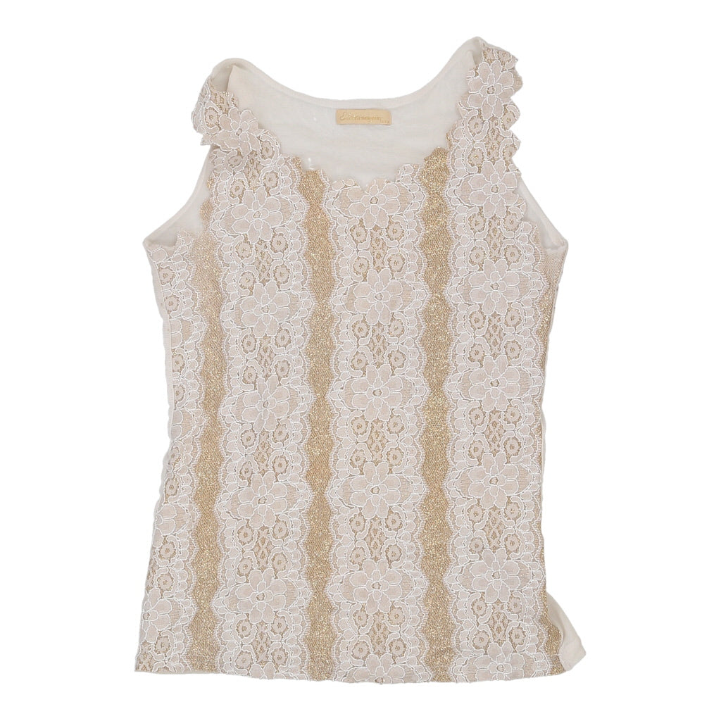 Elisaimmagini Top - Medium Beige Viscose Blend Refurbished - Thrifted (note: this is a term often used to describe second- refurbished available on Cerqular