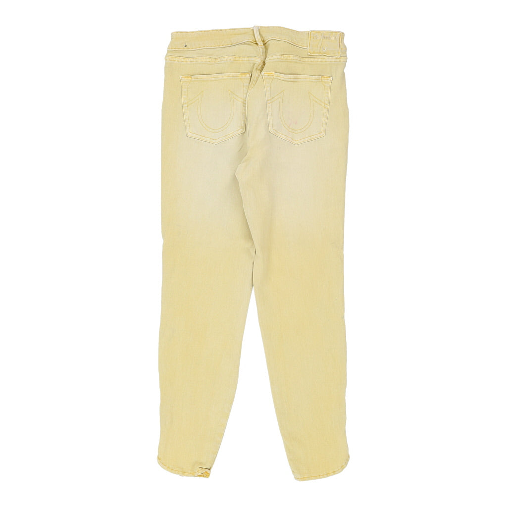 Buy Halle True Religion Skinny Jeans - 30W UK 8 Yellow Cotton Refurbished - $23.30 Halle True Religion Skinny Jeans - 30W UK 8 Yellow Cotton Refurbished - Thrifted (note: this is a term often used to describe second- refurbished available on Cerqular