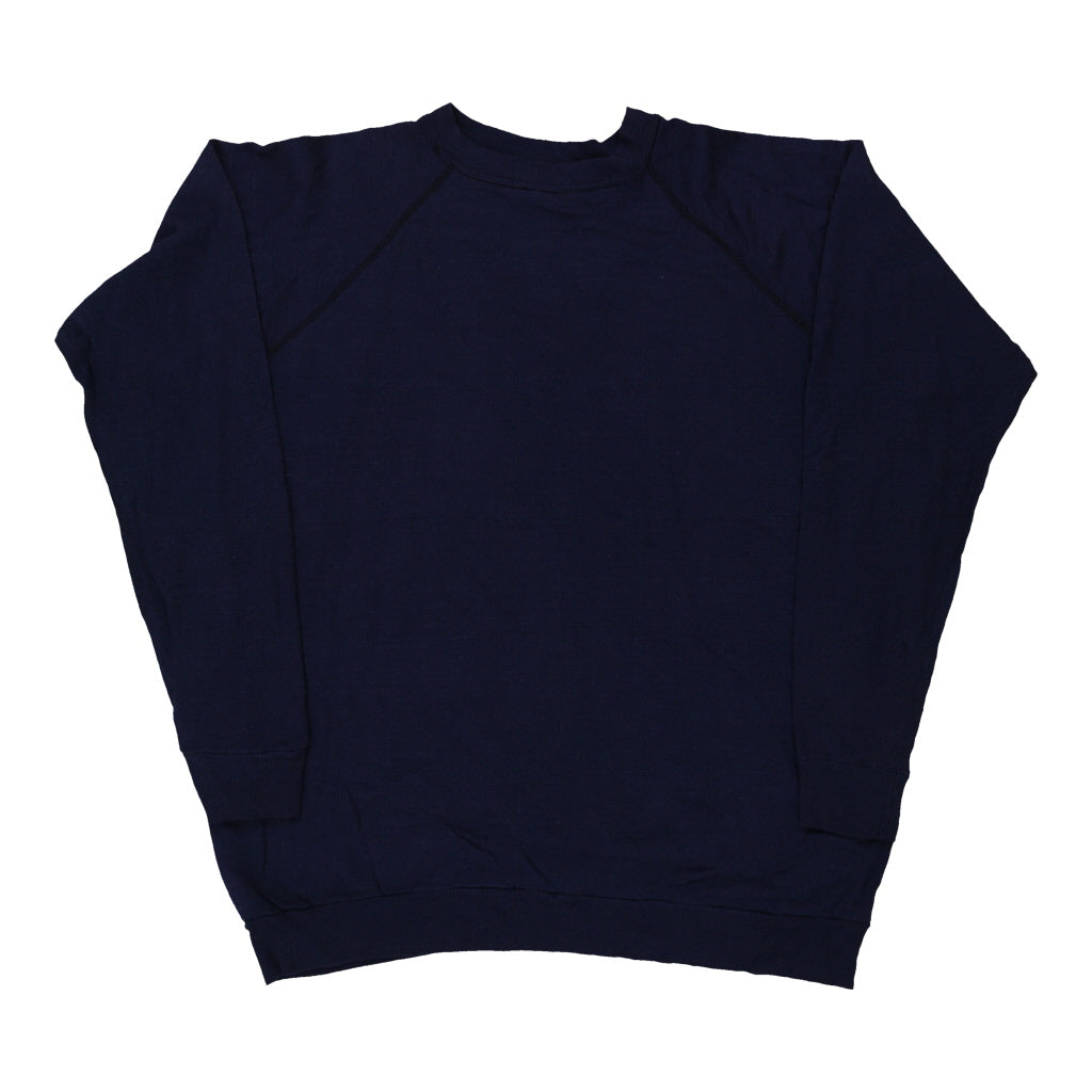 Tultex Sweatshirt - Large Navy Cotton Blend | Size: large Refurbished - Thrifted (note: this is a term often used to describe second- refurbished available on Cerqular