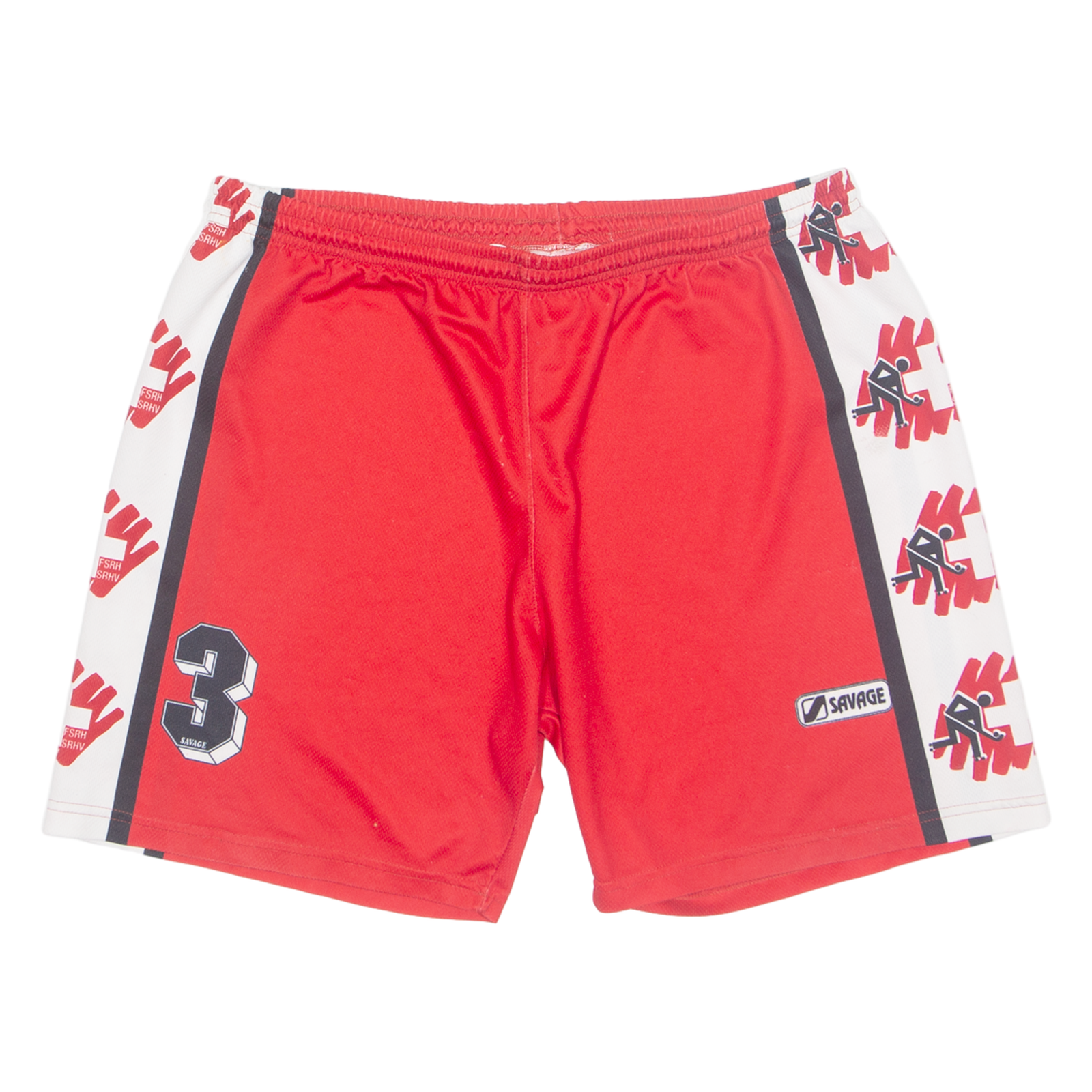 SAVAGE Mens Sports Shorts Red Relaxed XL W32 Refurbished - N/A refurbished available on Cerqular