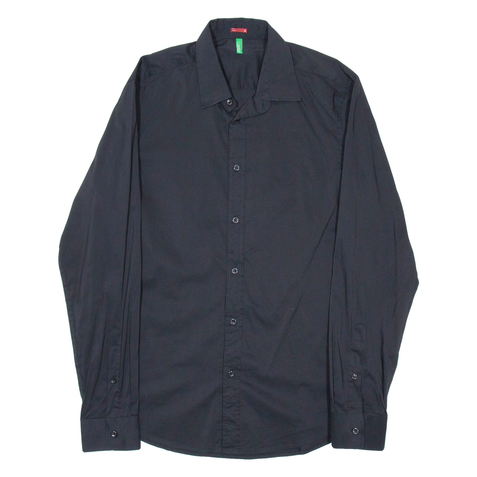 BENETTON Slim Fit Mens Formal Shirt Black Long Sleeve L Refurbished - N/A refurbished available on Cerqular