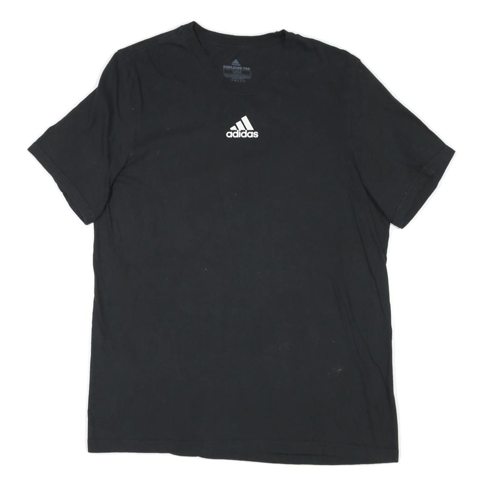 ADIDAS Mens Black T-Shirt M Short Sleeve Crew Neck Logo Graphic Plain Refurbished - N/A refurbished available on Cerqular