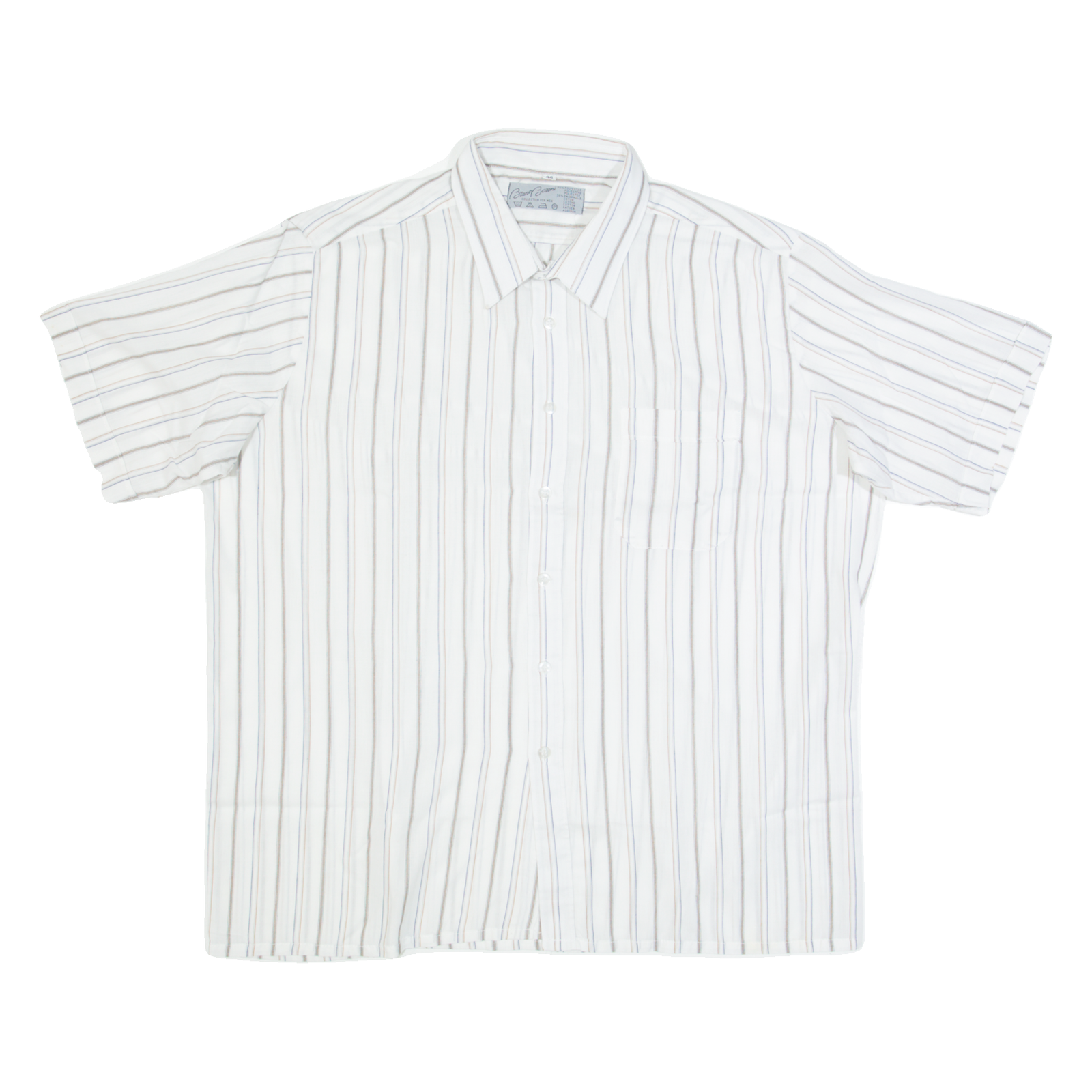 BRUNO BERONI Mens Shirt Cream Striped XL Refurbished - N/A refurbished available on Cerqular
