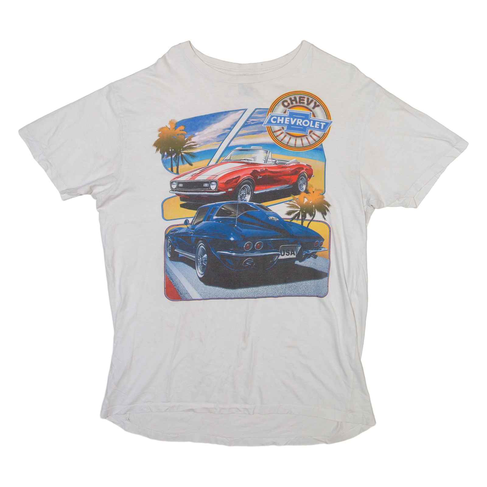 GM Chevrolet Mens T-Shirt White USA L Refurbished - N/A refurbished available on Cerqular