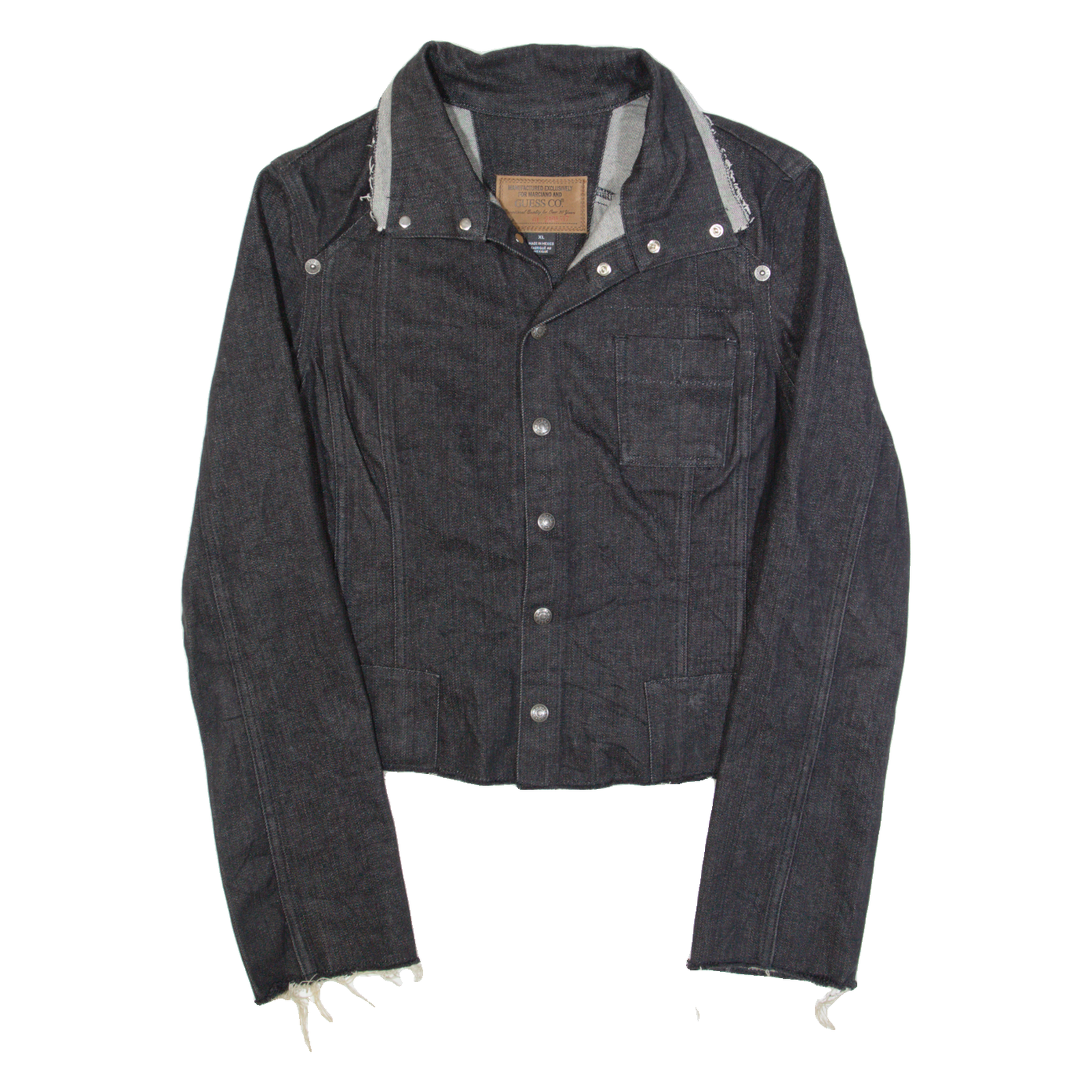GUESS Stretch Womens Denim Jacket Black XL Refurbished - N/A refurbished available on Cerqular