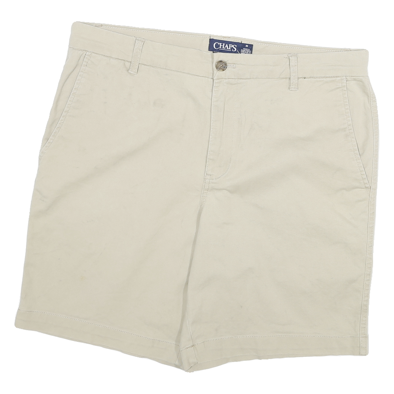 CHAPS Mens Shorts Beige Casual Plain XL W36 Cotton Blend Relaxed Fit Refurbished - N/A refurbished available on Cerqular