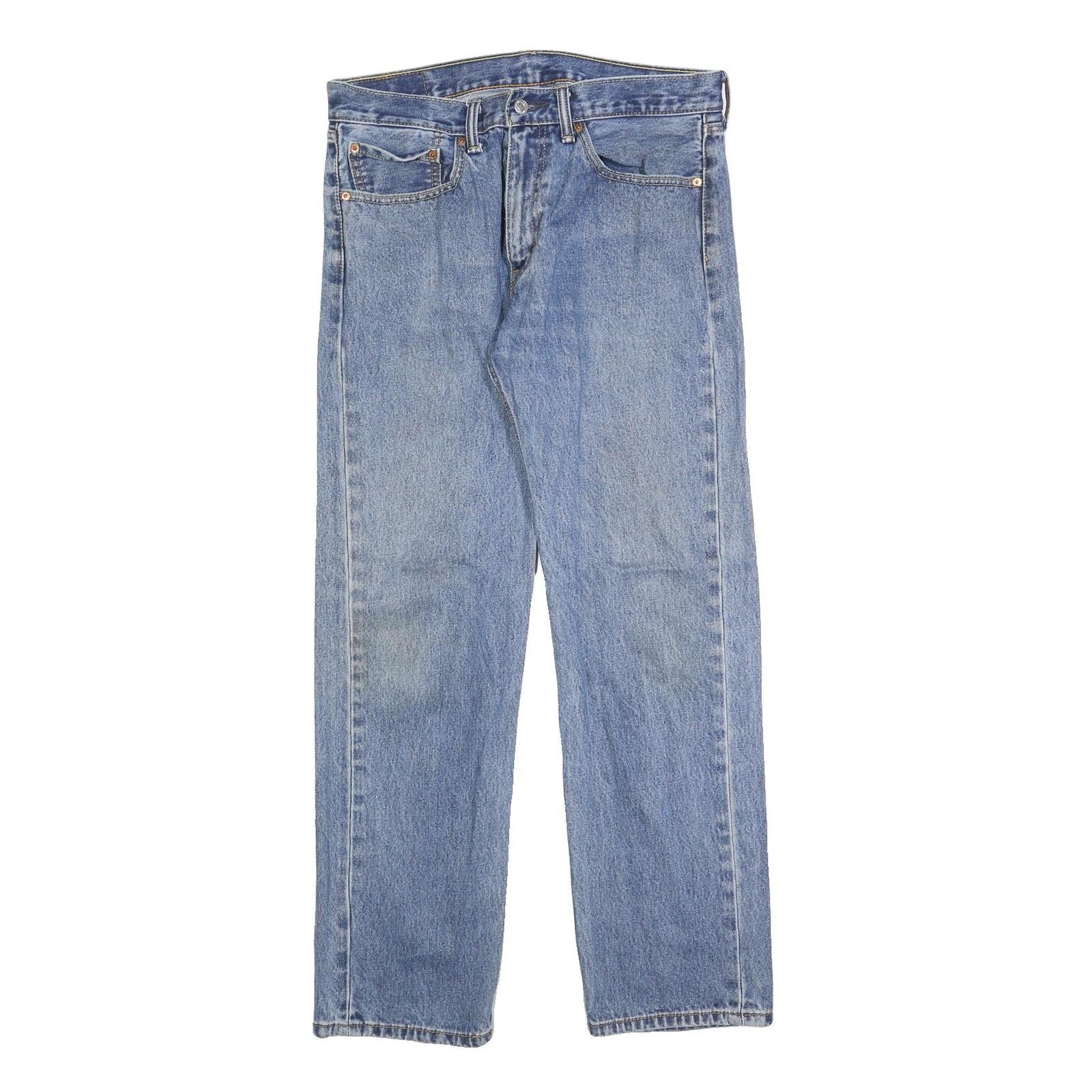LEVI'S 505 Mens Jeans Blue Regular Straight Denim Medium W34 L32 Classic Fit Zip Refurbished - N/A refurbished available on Cerqular