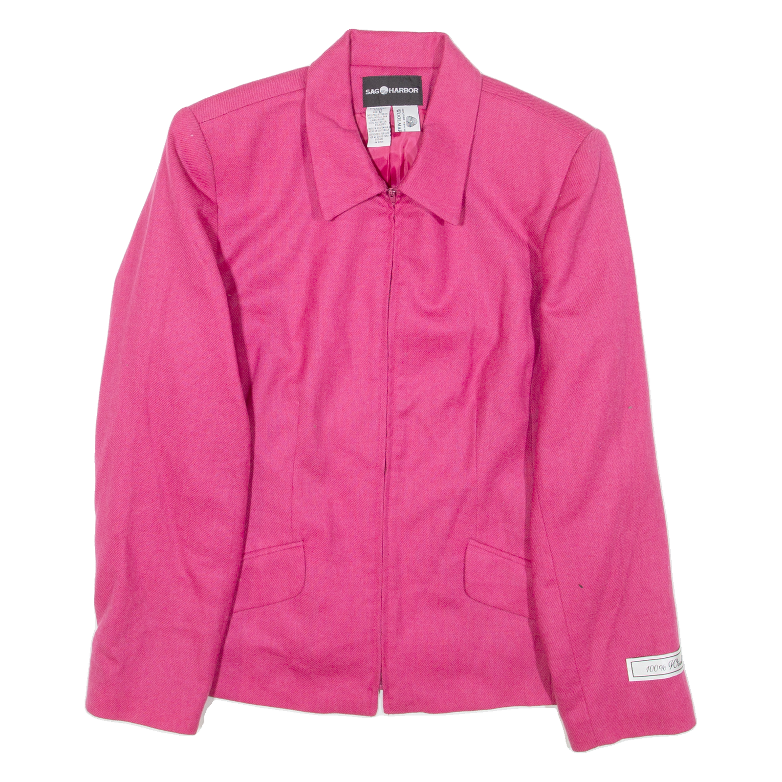 SAG HARBOUR Womens Jacket Pink Wool UK 12 Refurbished - N/A refurbished available on Cerqular