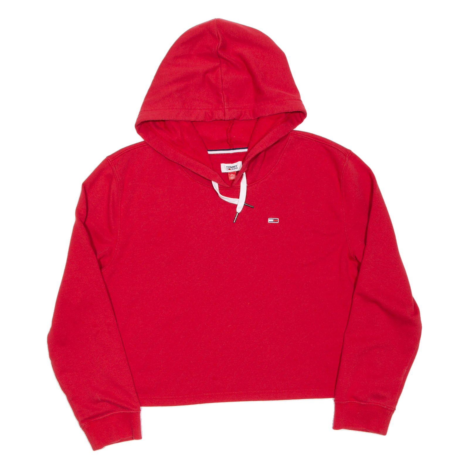TOMMY JEANS Cropped Womens Red Hoodie XL Refurbished - N/A refurbished available on Cerqular