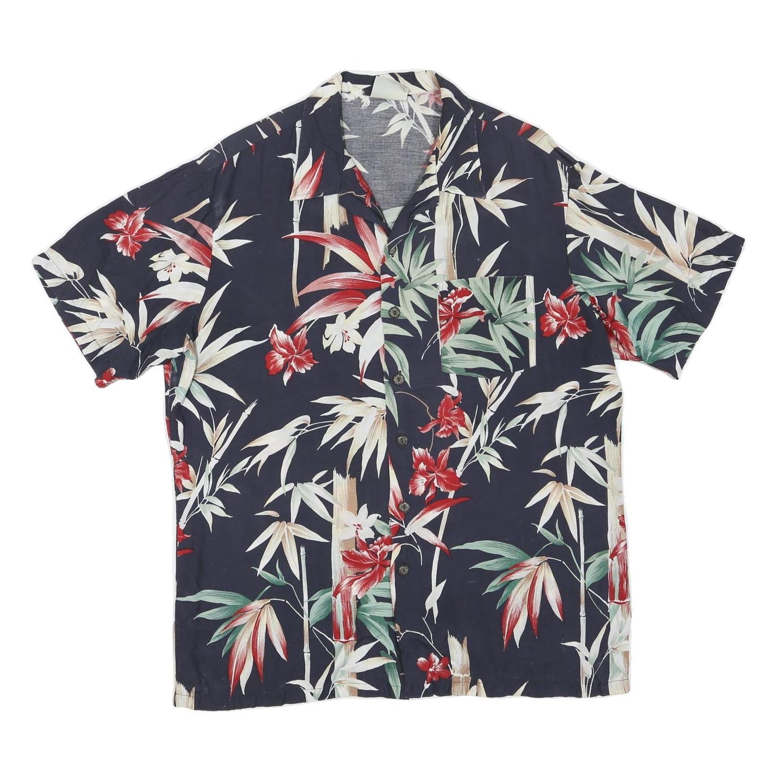 KENNINGTON Mens Navy Blue & Red Hawaiian Shirt M Summer Holiday Style Refurbished - N/A refurbished available on Cerqular
