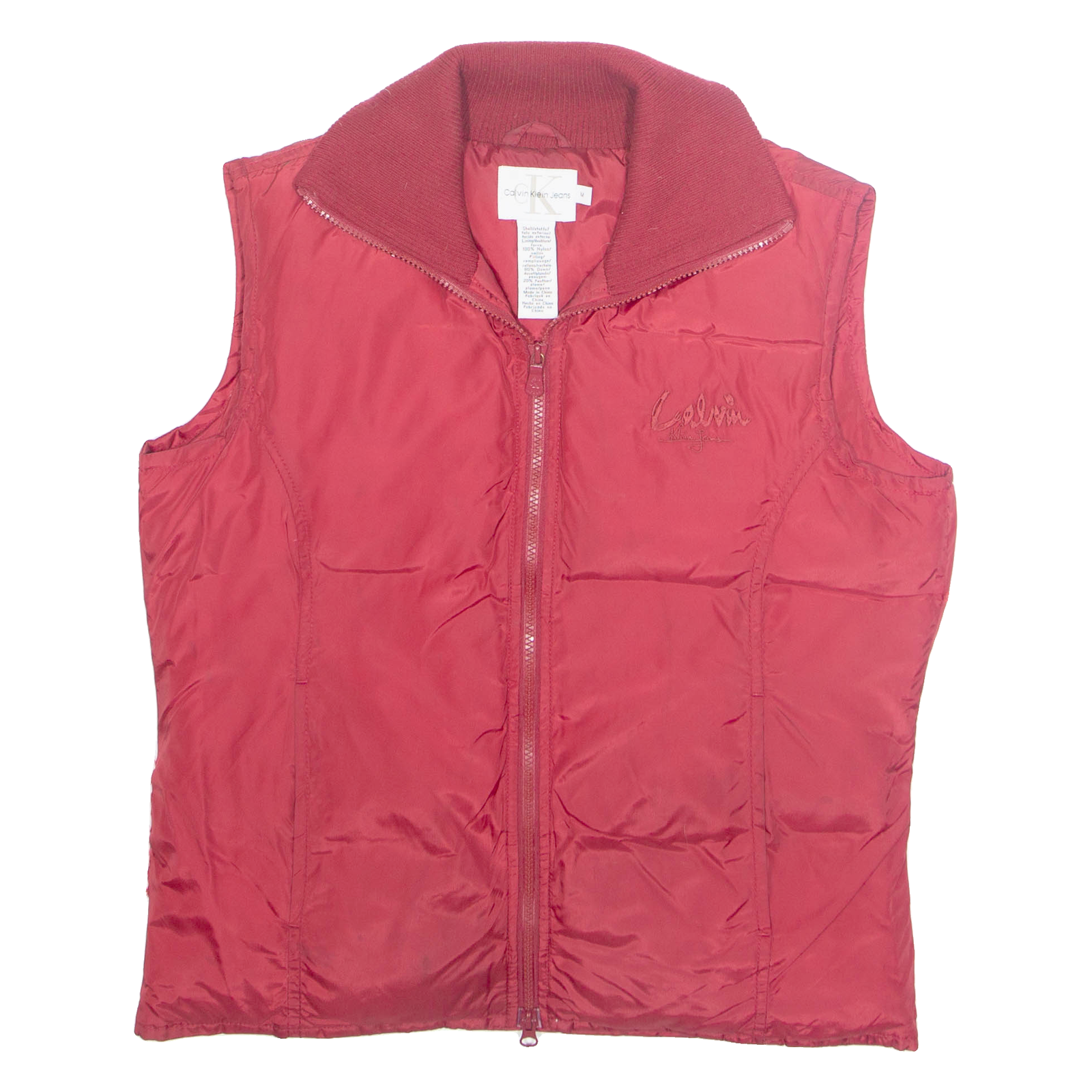 CALVIN KLEIN JEANS Womens Gilet Red Nylon M Refurbished - N/A refurbished available on Cerqular