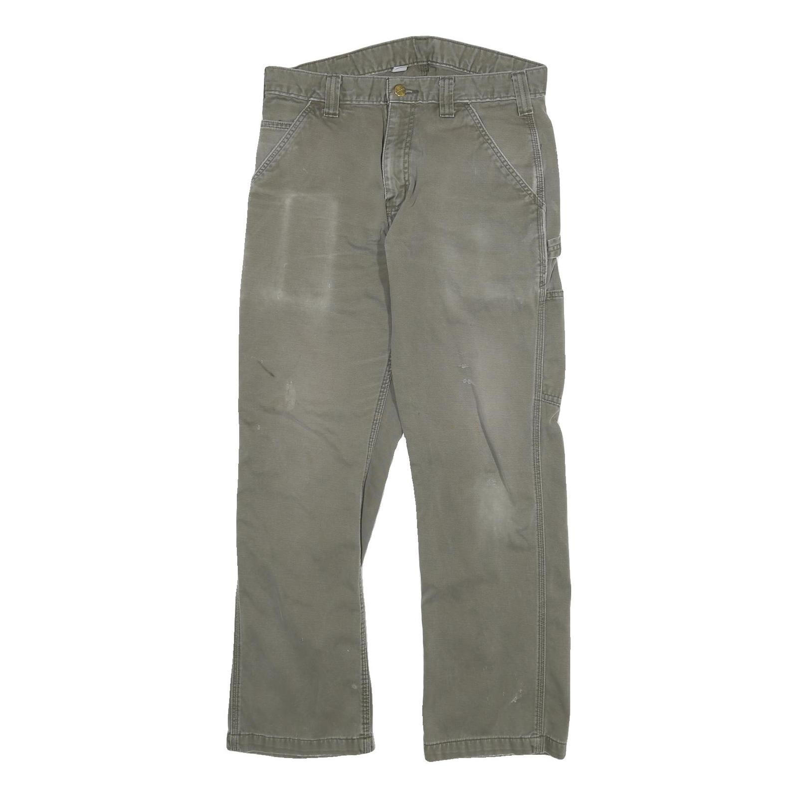 CARHARTT Mens Jeans Grey Regular Straight Denim W30 L28 Workwear Utility Zip Refurbished - N/A refurbished available on Cerqular