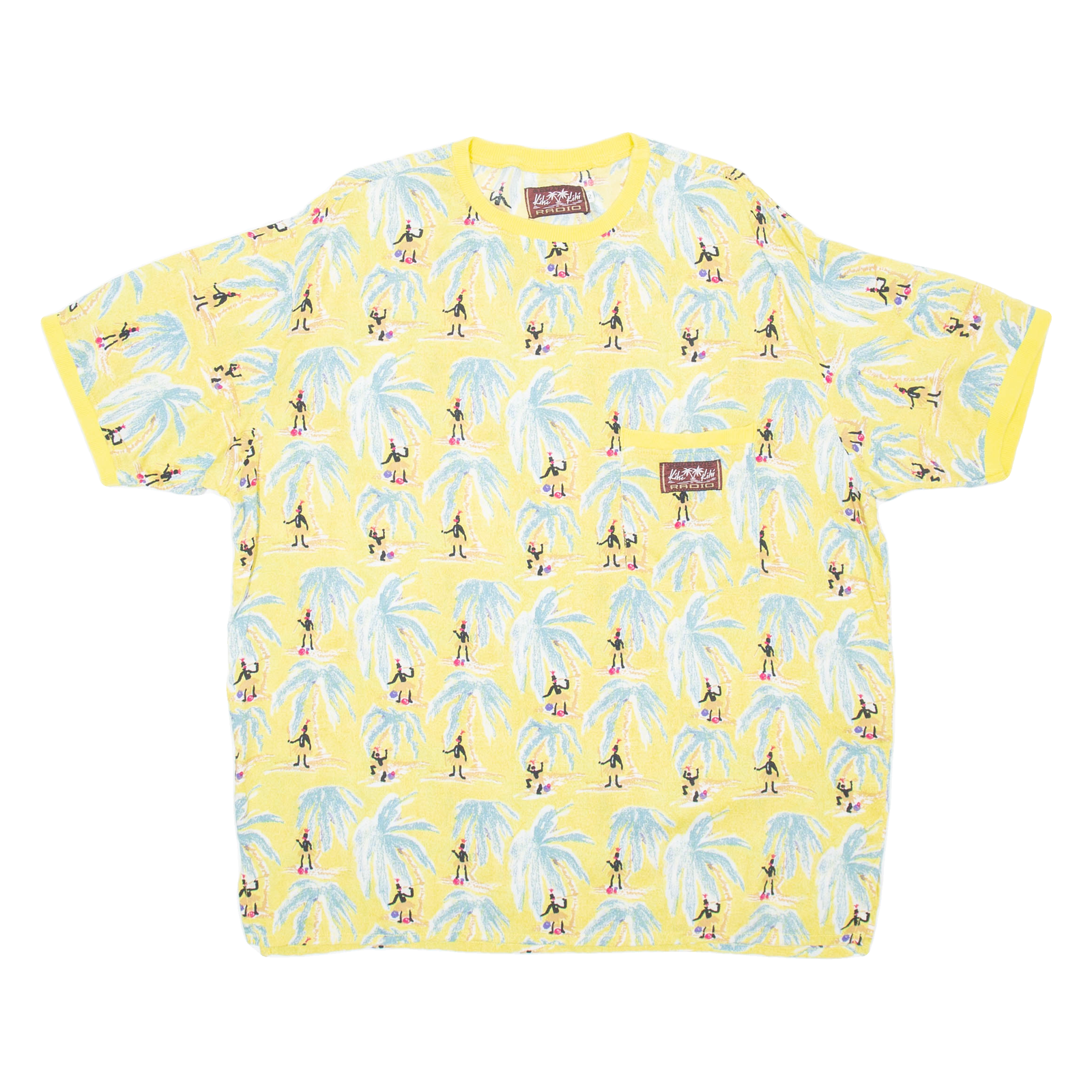 RADIO Womens Printed Top Yellow Crazy Pattern M Refurbished - N/A refurbished available on Cerqular