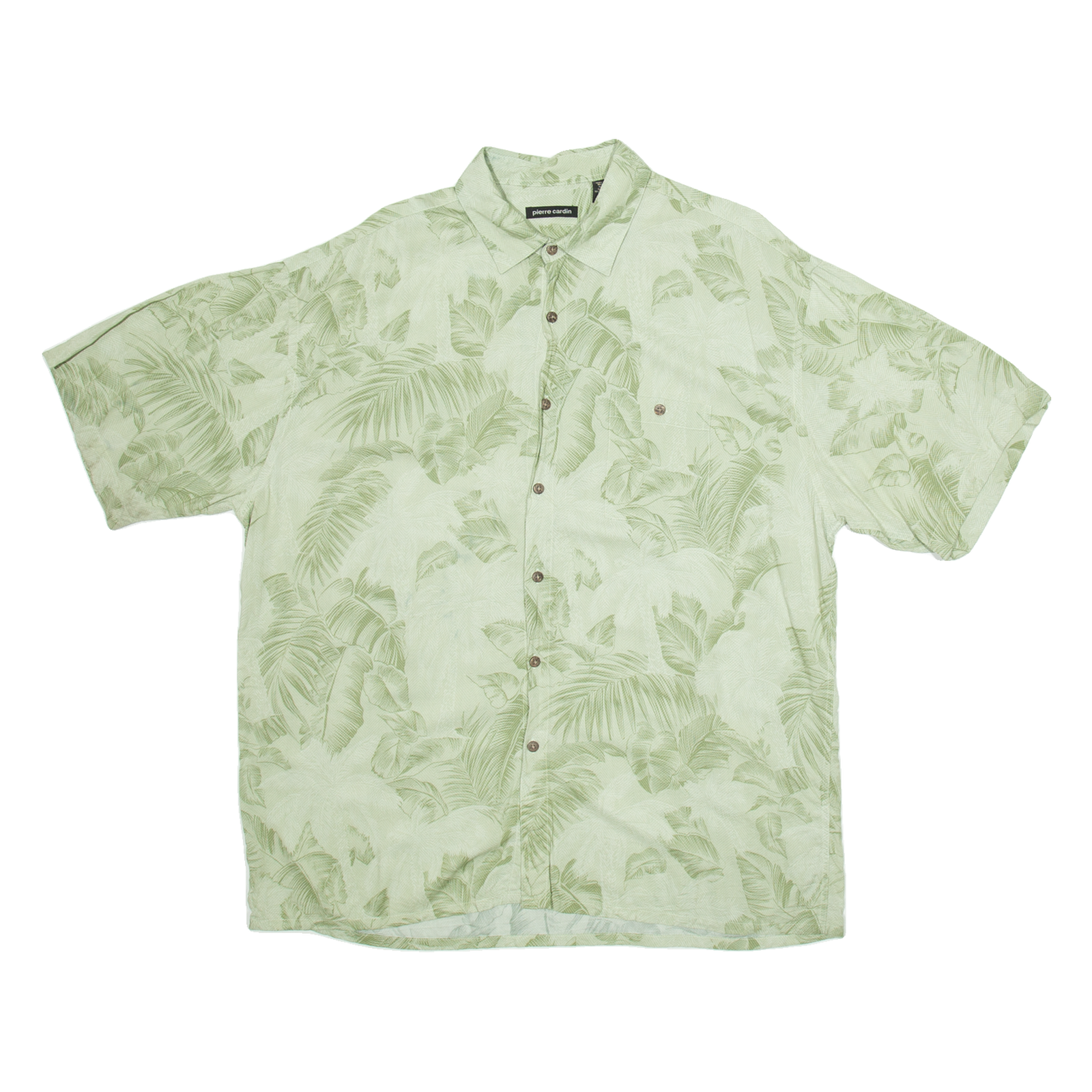 PIERRE CARDIN Mens Hawaiian Shirt Green Floral XL Refurbished - N/A refurbished available on Cerqular