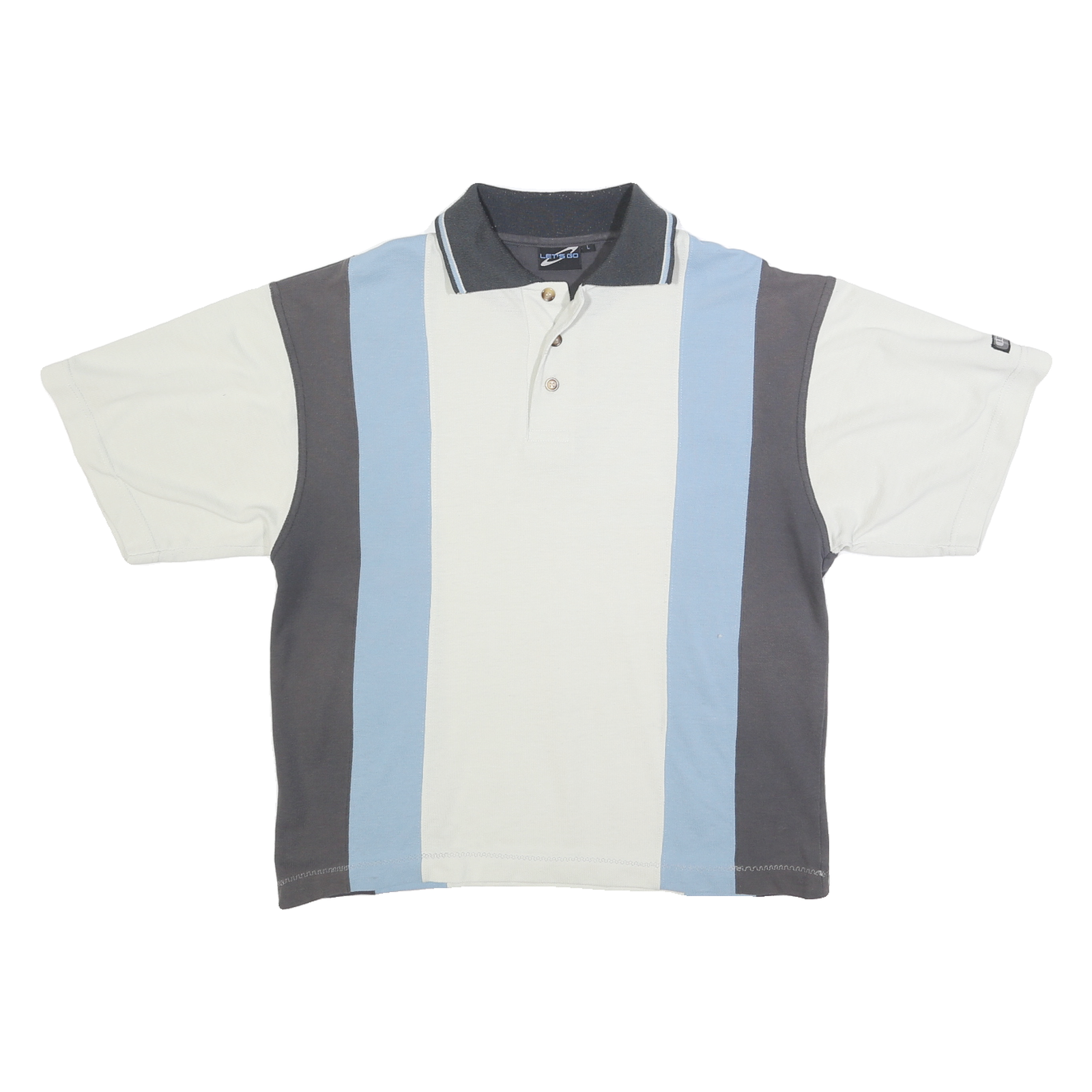 Buy LETS GO Mens Cream & Blue Striped Short Sleeve Polo Shirt L Cotton Blend Casual Refurbished - $16.89 LETS GO Mens Cream & Blue Striped Short Sleeve Polo Shirt L Cotton Blend Casual Refurbished - N/A refurbished available on Cerqular