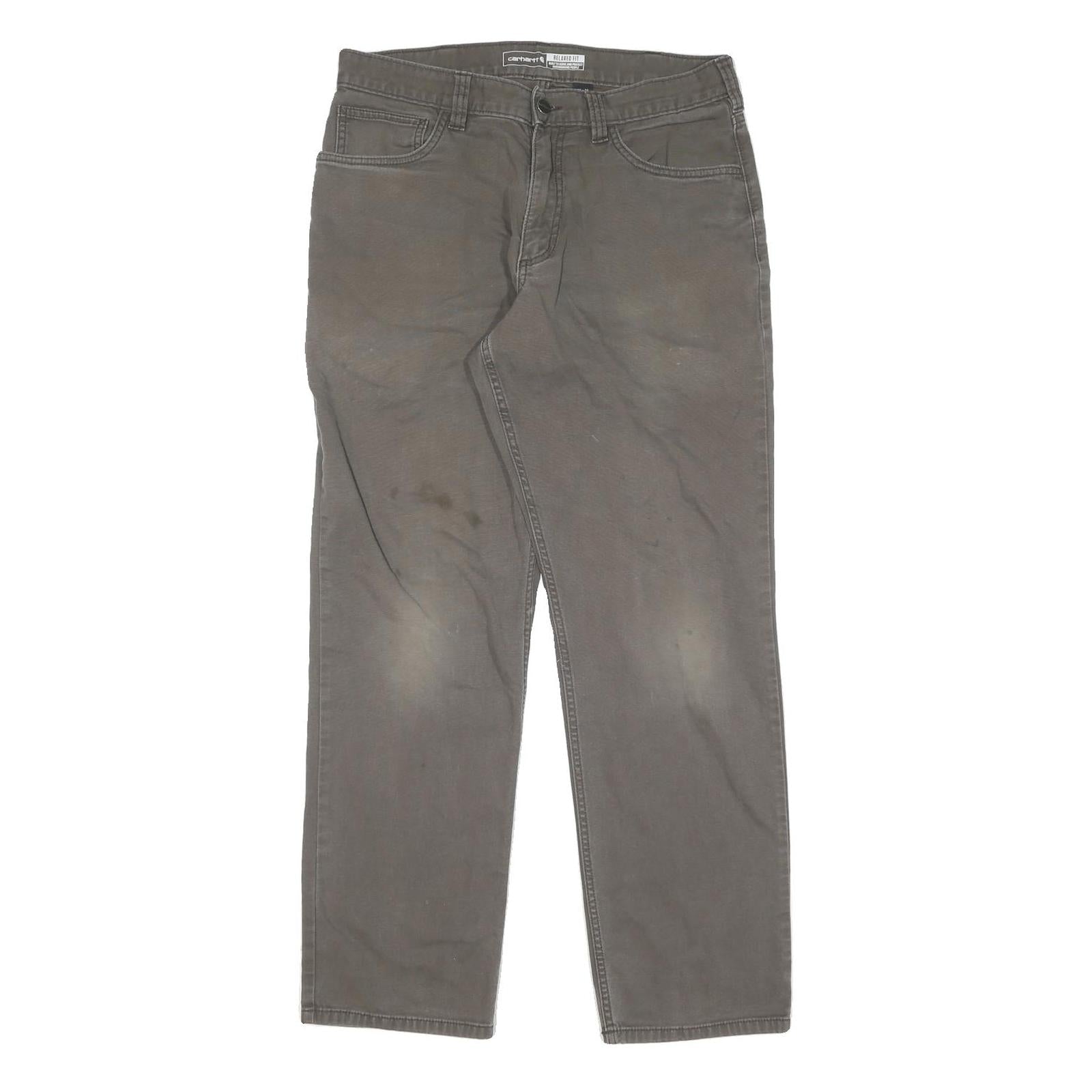 CARHARTT Mens Relaxed Fit Cotton Jeans Brown Straight Zip W33 L32 Workwear Refurbished - N/A refurbished available on Cerqular
