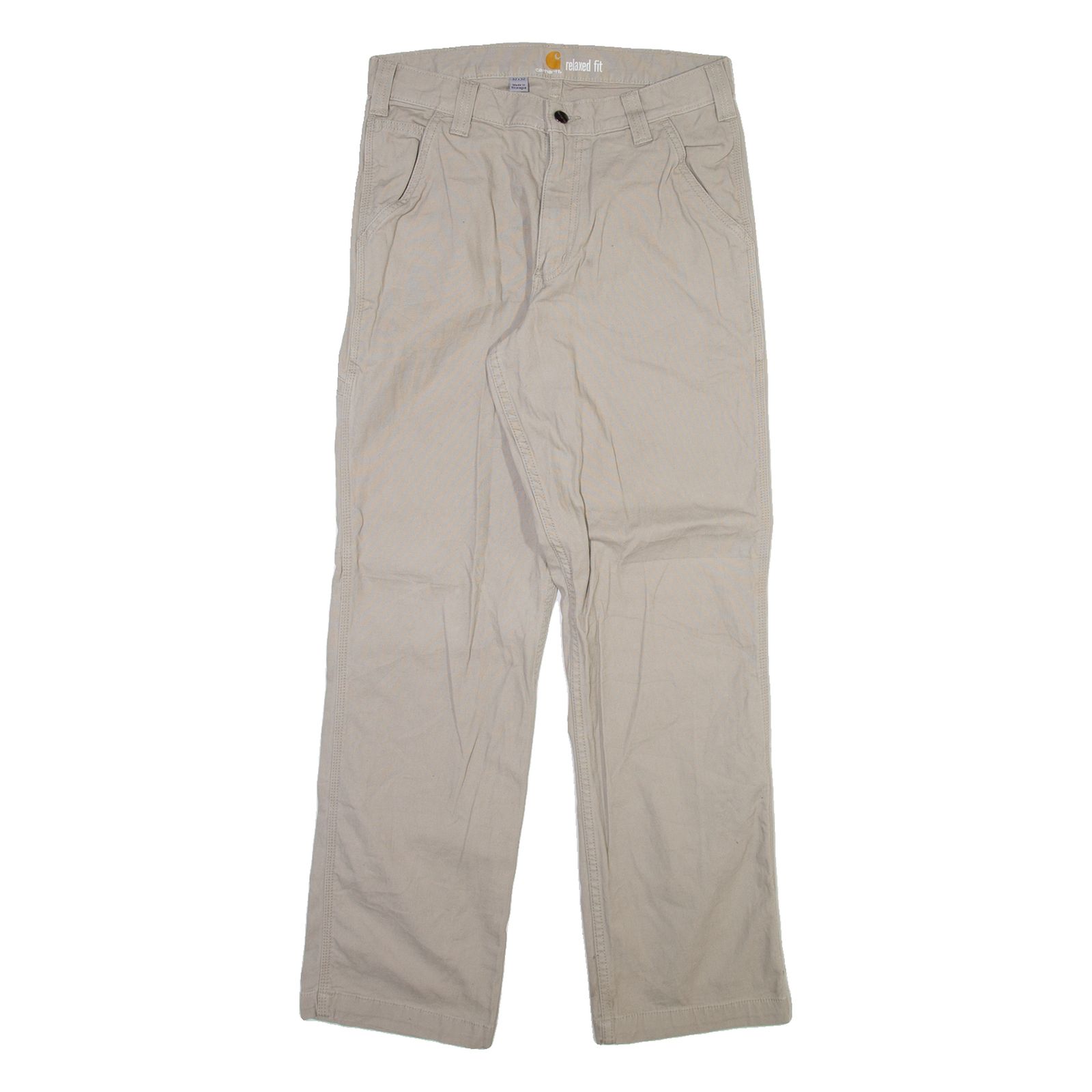 CARHARTT Mens Trousers Beige Relaxed Straight W32 L32 Refurbished - N/A refurbished available on Cerqular