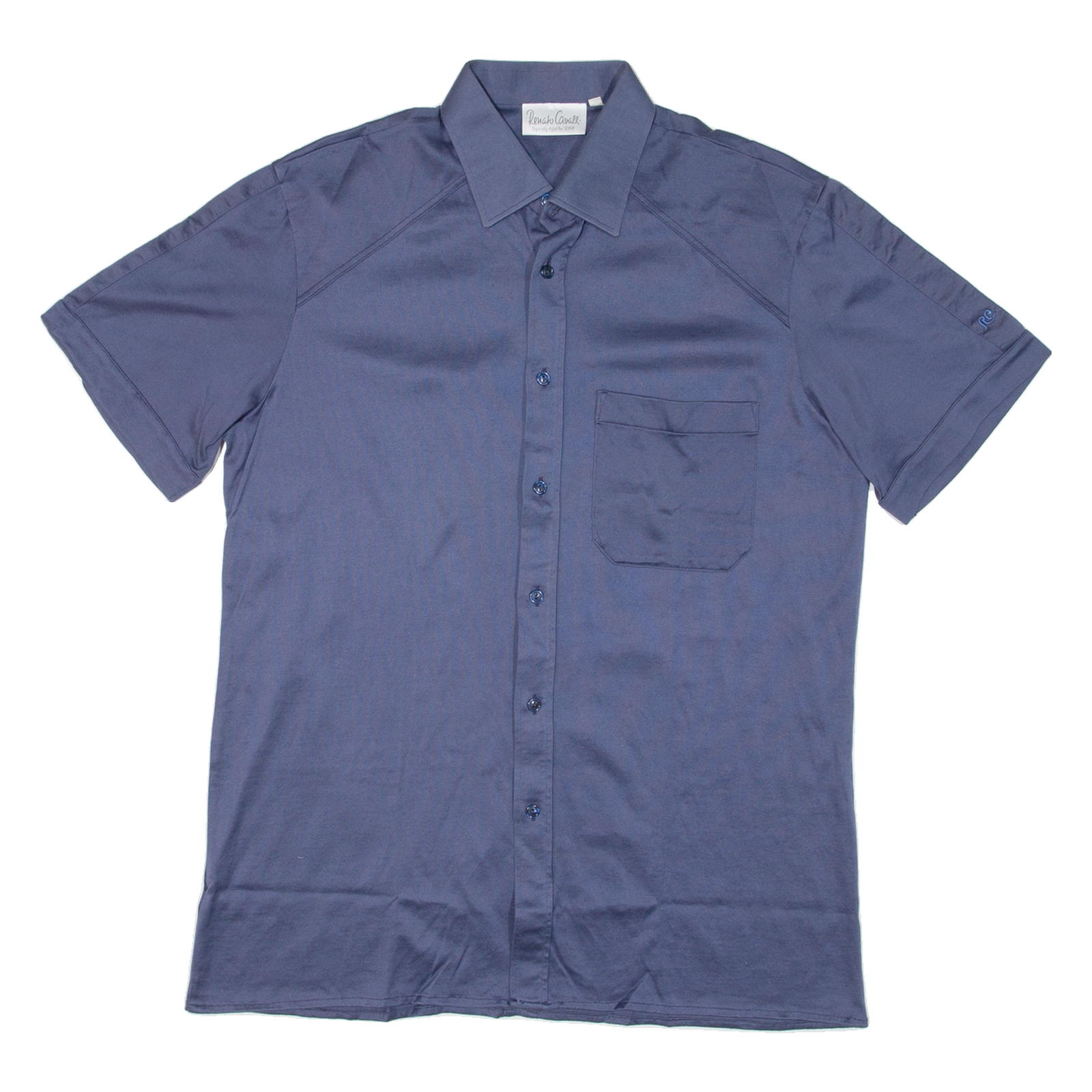 RENATO CAVALLI Mens Plain Shirt Blue M Refurbished - N/A refurbished available on Cerqular