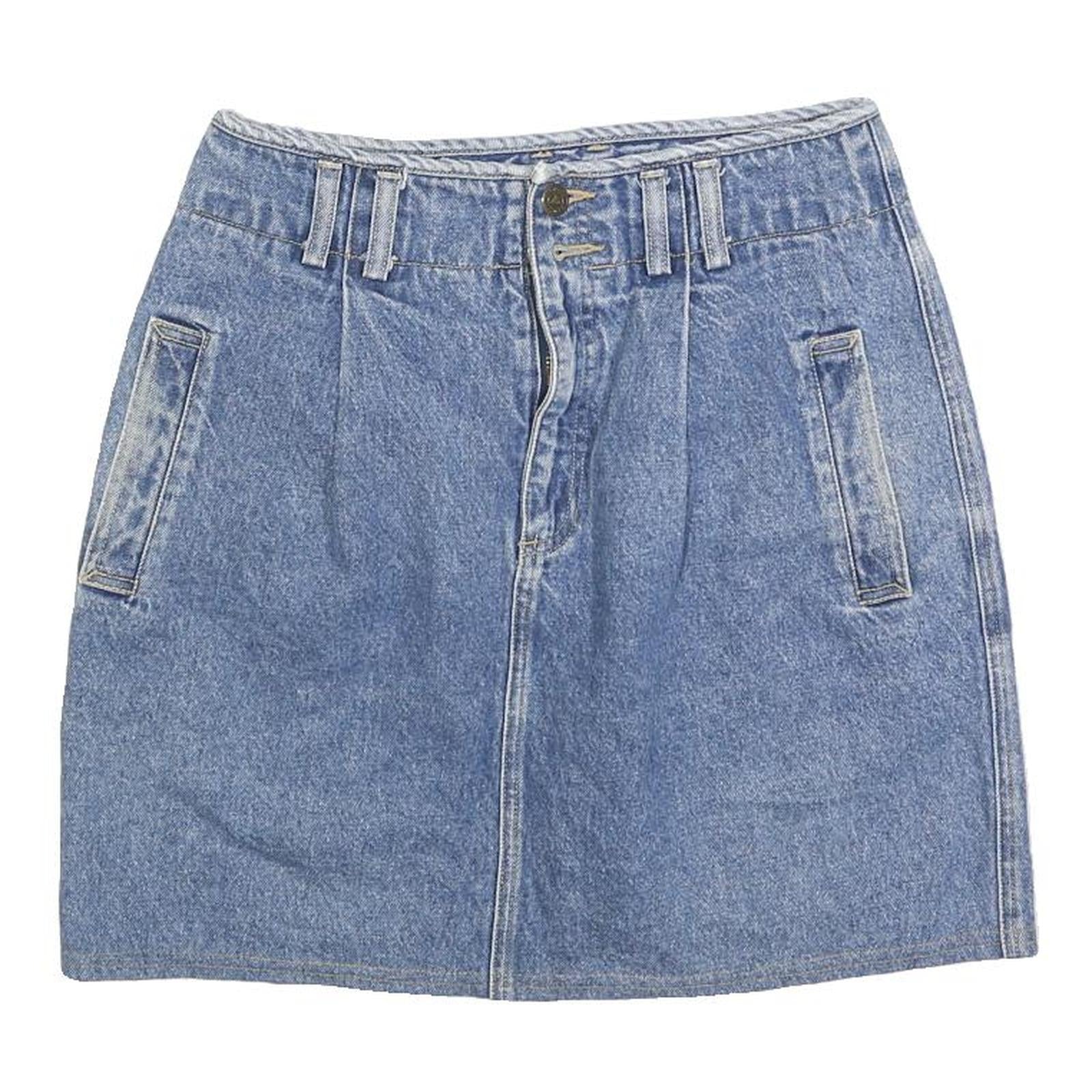 LIZ WEAR Womens Blue Denim Mini Cotton Plain Skirt Size S Button Closure Refurbished - N/A refurbished available on Cerqular