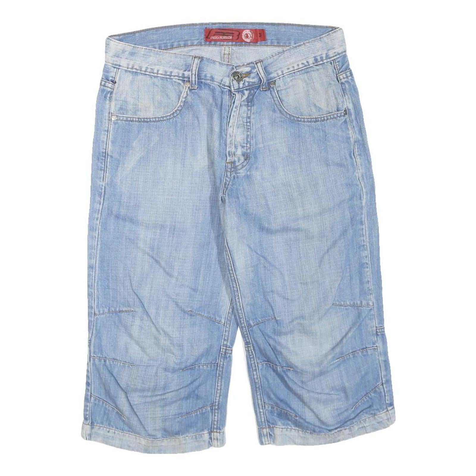 FISHBONE Mens Shorts Blue Casual M W34 Cotton Blend Denim Style Refurbished - N/A refurbished available on Cerqular
