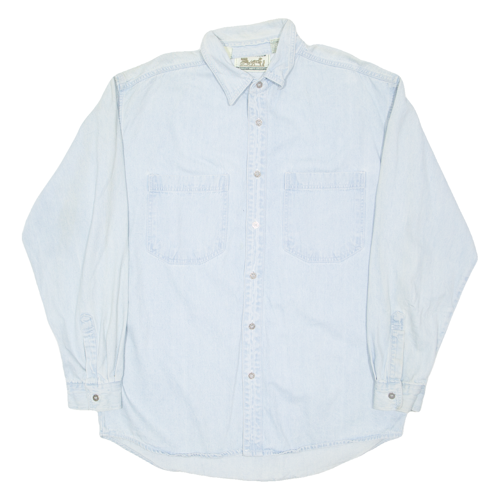 BUCKLEY BAY Mens Denim Shirt Blue Long Sleeve M Refurbished - N/A refurbished available on Cerqular