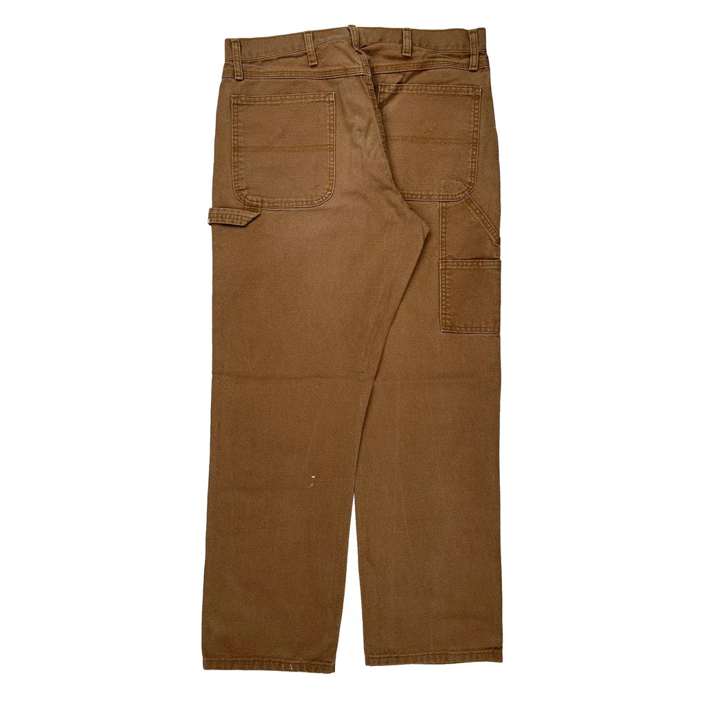 Unbranded Carpenter Trousers - 34W 30L Brown Cotton Refurbished - Thrifted (note: this is a term often used to describe second- refurbished available on Cerqular