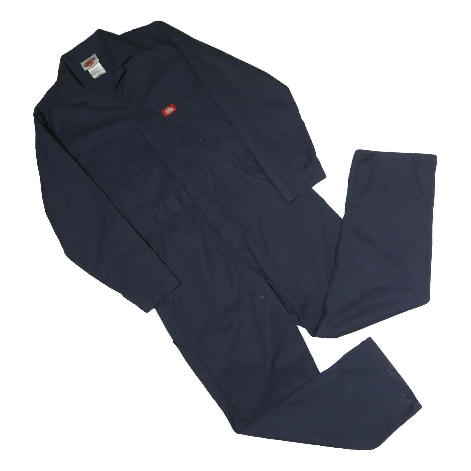 DICKIES Mens Navy Blue Cotton Blend Regular Fit Dungarees L W38 L28 Workwear Refurbished - N/A refurbished available on Cerqular