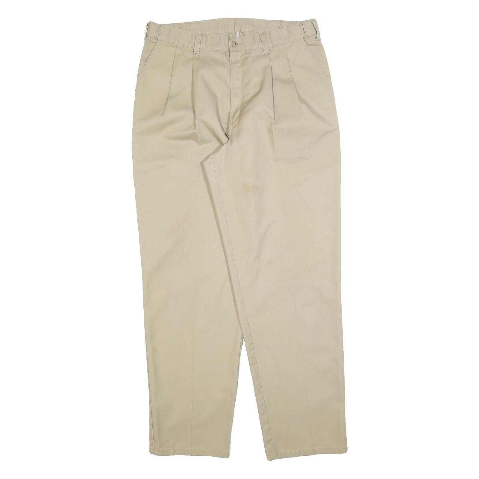 DICKIES Mens Cotton Blend Beige Regular Tapered Trousers W34 L32 Workwear Chino Refurbished - N/A refurbished available on Cerqular
