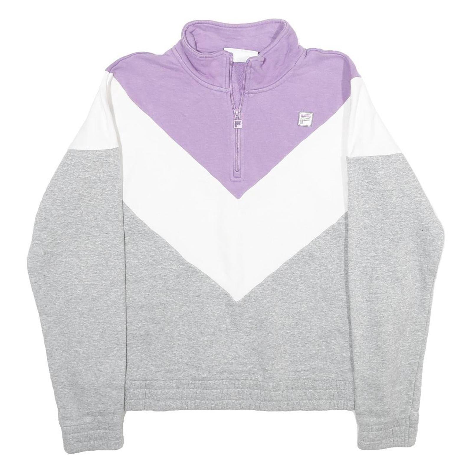 FILA Womens Purple & White & Grey Sweatshirt Pullover XL Half Zip Casual Sports Refurbished - N/A refurbished available on Cerqular