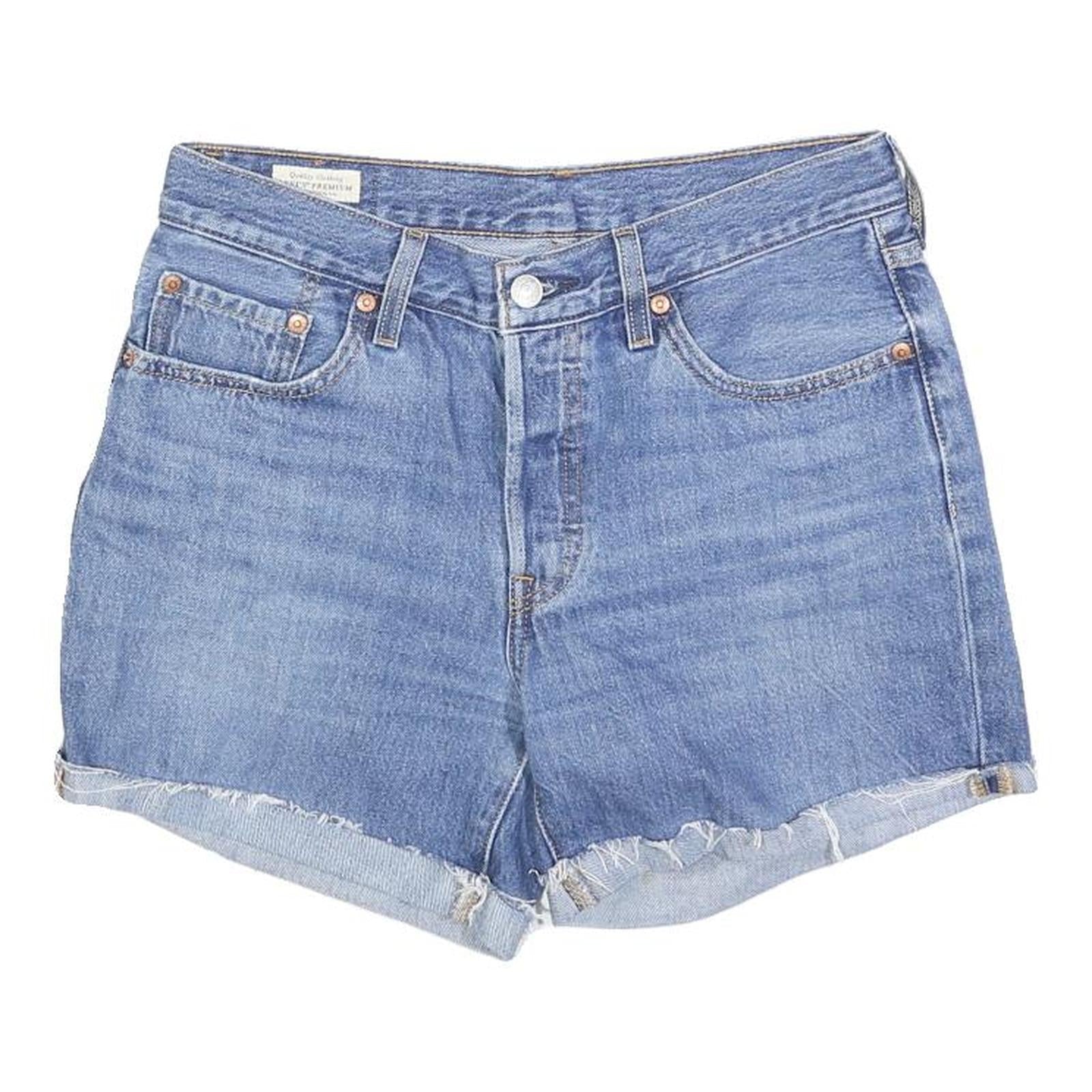 LEVI'S Womens Denim Blue Casual Cut-Off Shorts M W30 Raw Hem Refurbished - N/A refurbished available on Cerqular