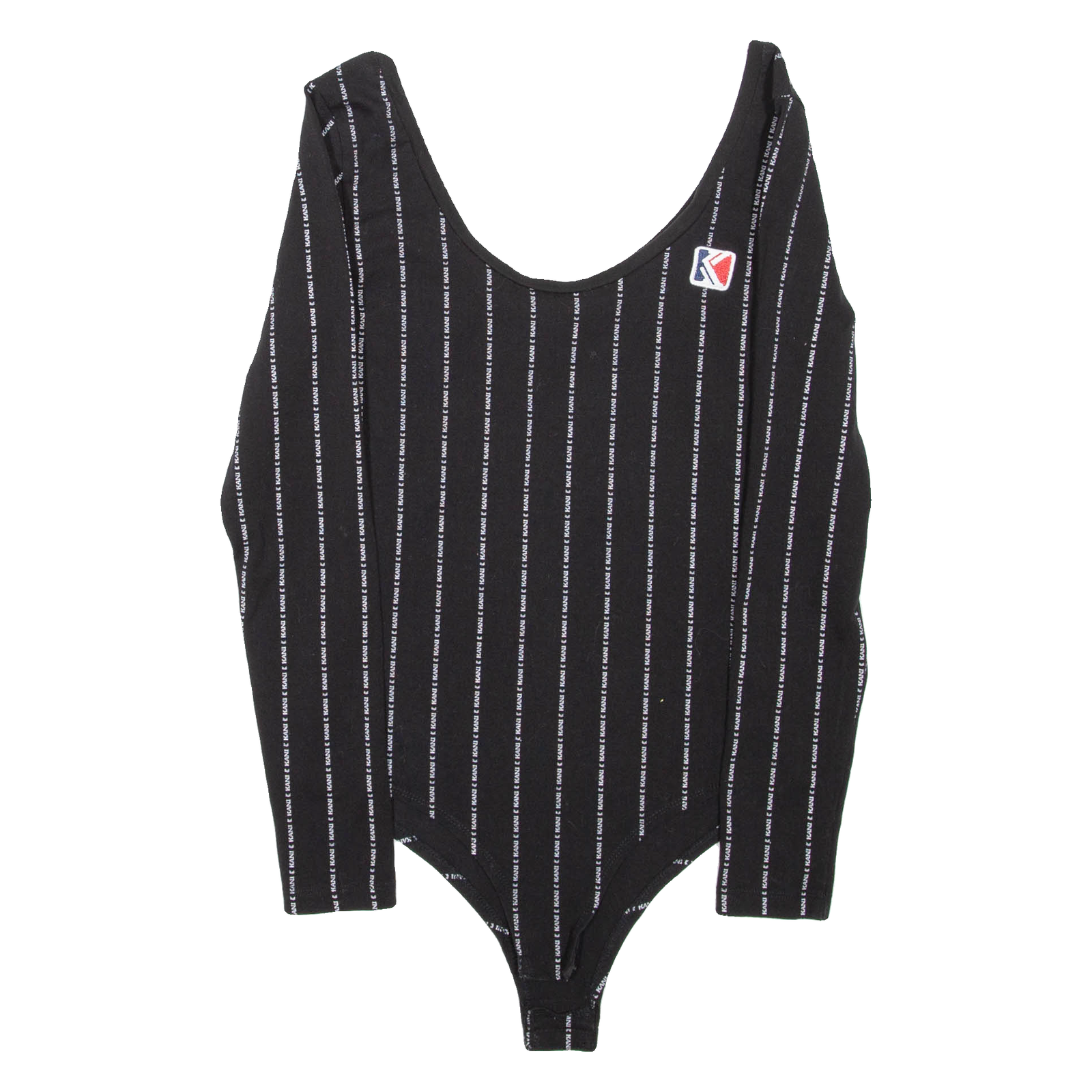 KARL KANI Womens Printed Bodysuit Black Long Sleeve M Refurbished - N/A refurbished available on Cerqular