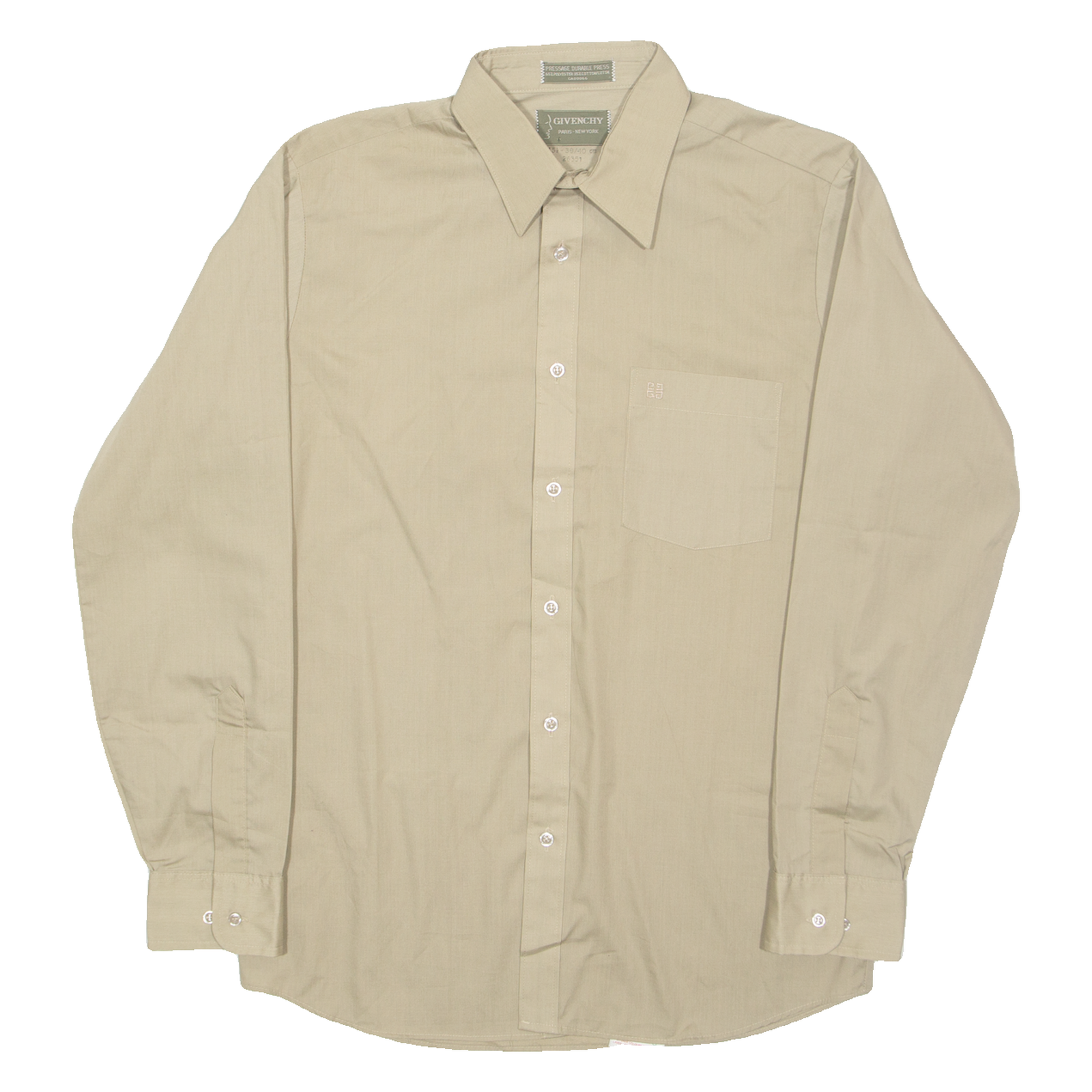 GIVENCHY Mens Plain Shirt Brown Long Sleeve M Refurbished - N/A refurbished available on Cerqular