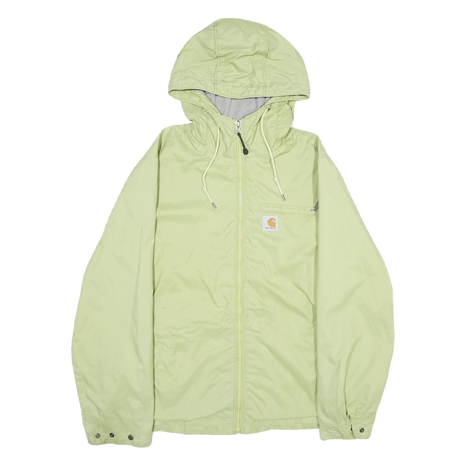CARHARTT Womens Green Hooded Nylon Jacket S Plain Zip Casual Outerwear Refurbished - N/A refurbished available on Cerqular