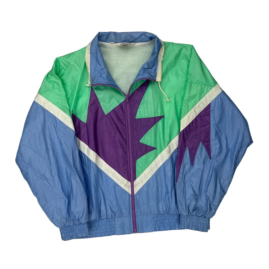 London Fog Shell Jacket - XL Blue Nylon Refurbished - Thrifted (note: this is a term often used to describe second- refurbished available on Cerqular