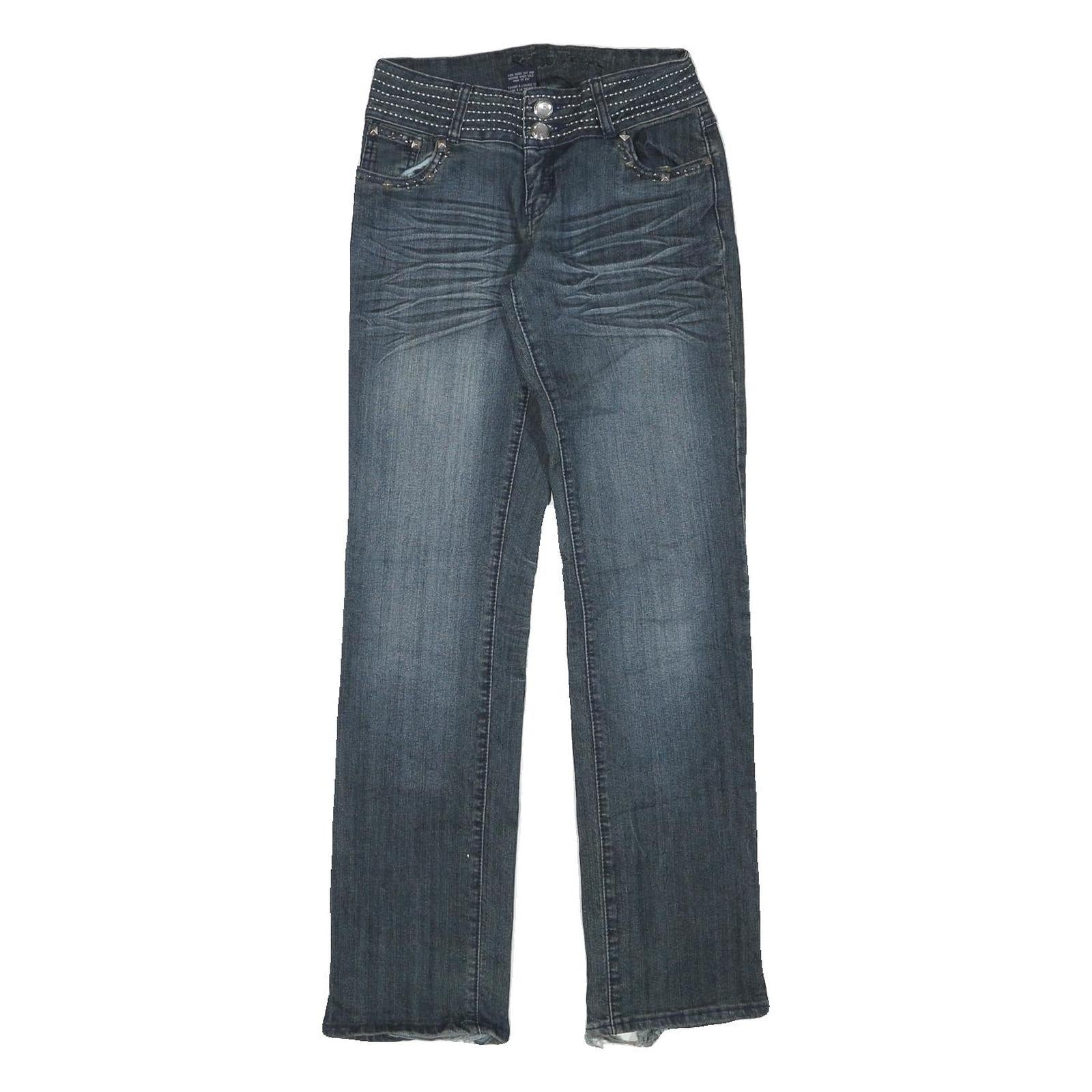 SUKO JEANS Womens Regular Fit Blue Denim Woven Regular Straight Zip W26 L32 Refurbished - N/A refurbished available on Cerqular