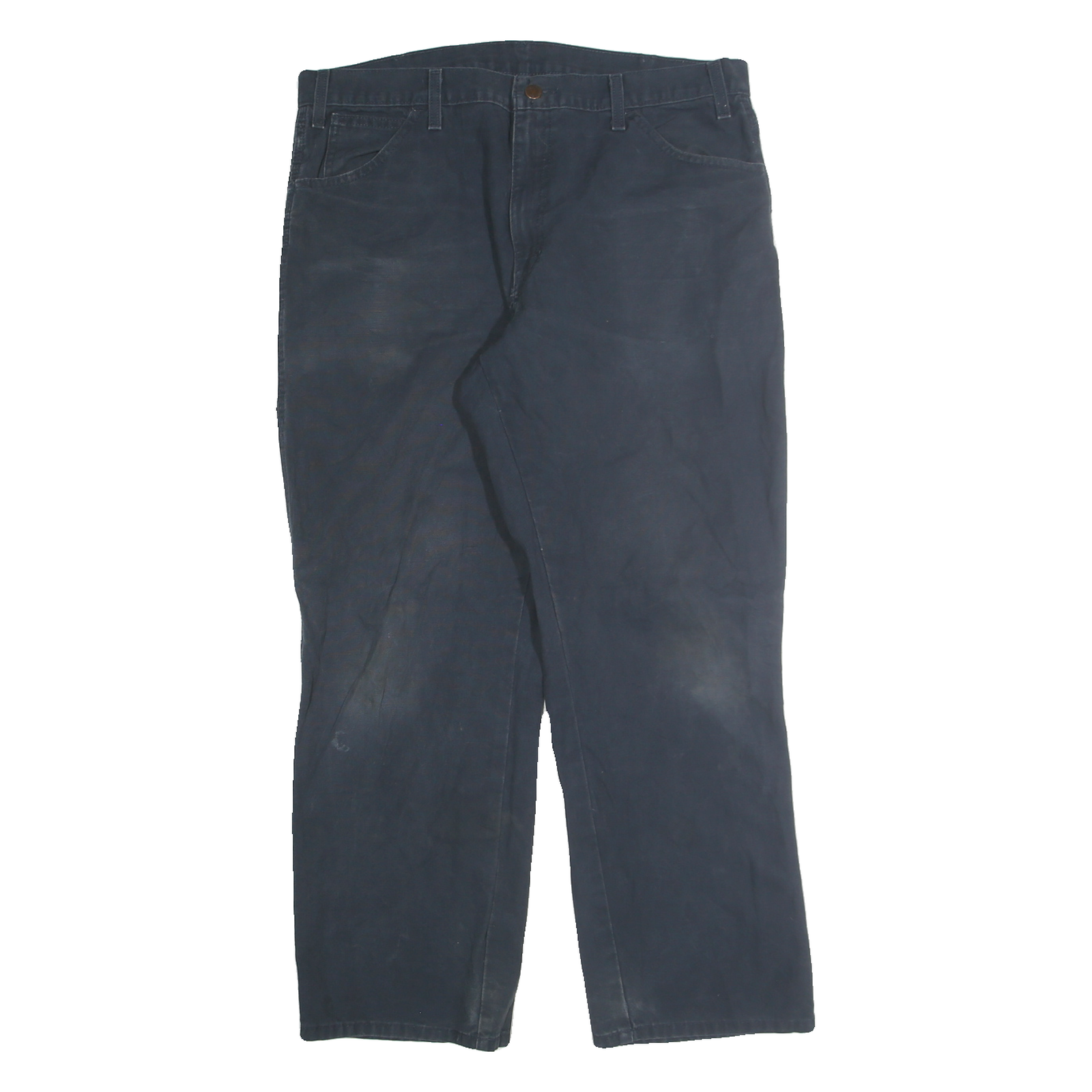 DICKIES Mens Navy Blue Regular Fit Straight Leg Trousers W36 L30 Cotton Blend Refurbished - N/A refurbished available on Cerqular