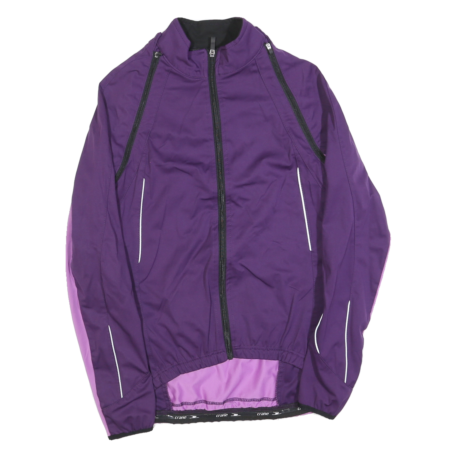 CRANE Womens Purple & Lilac Jacket M Polyester Striped Zip Refurbished - N/A refurbished available on Cerqular