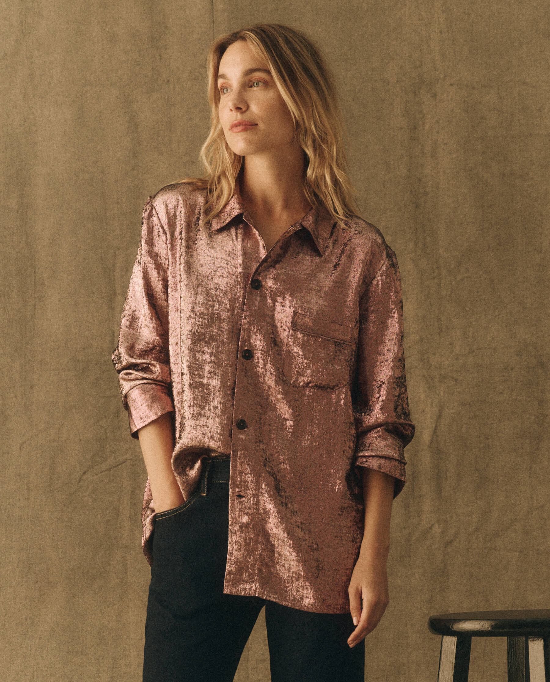 Blouse Lounge Rose-Gold | Color: ROSE GOLD | Size: 1-S Refurbished - N/A (I could not find a well-known brand with this name refurbished available on Cerqular