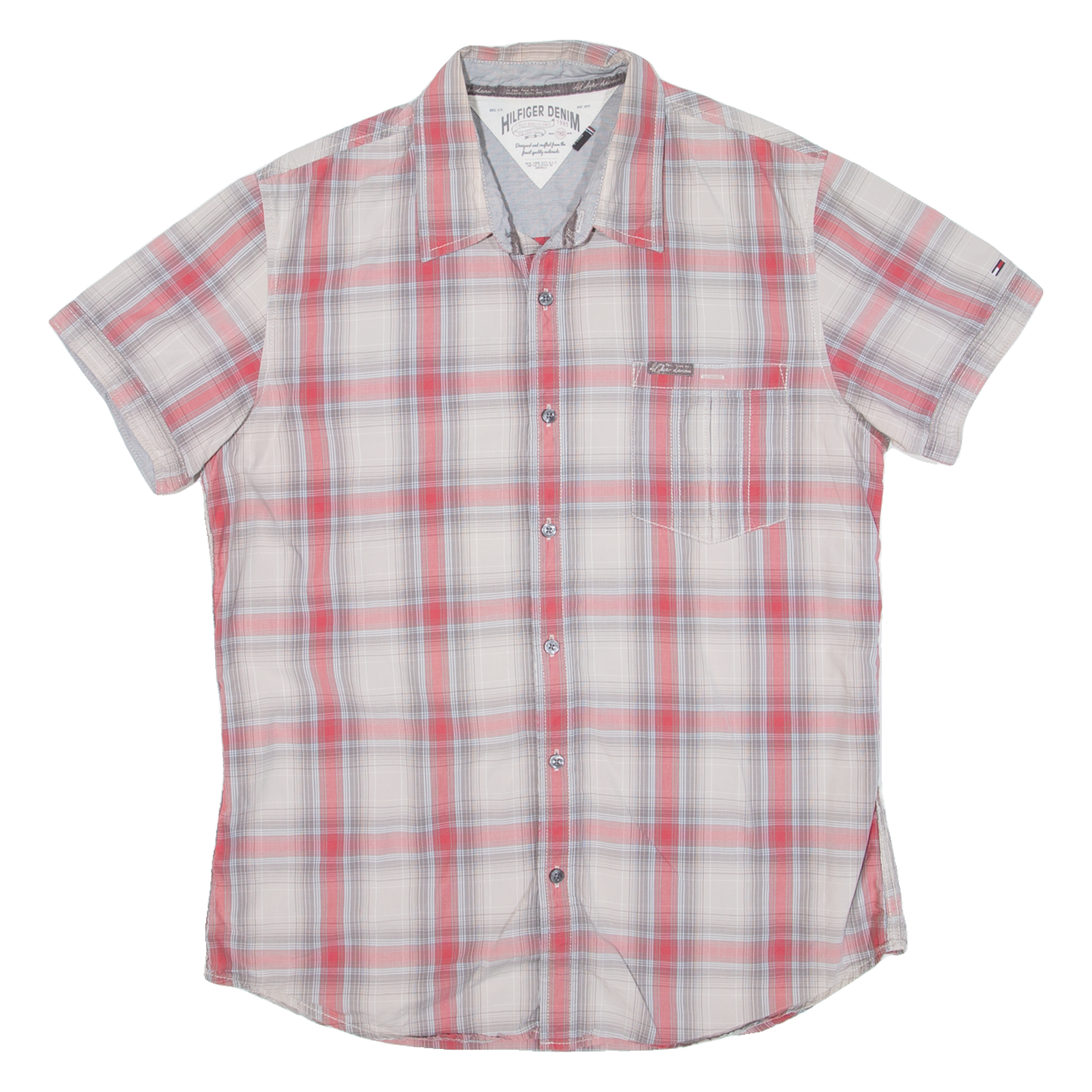 HILFIGER DENIM Mens Shirt Red Check XL Refurbished - N/A refurbished available on Cerqular